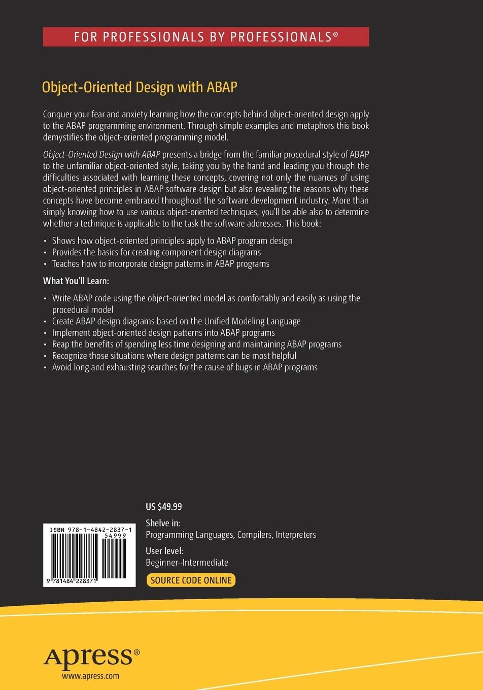 Rückseitencover Object-Oriented Design with ABAP