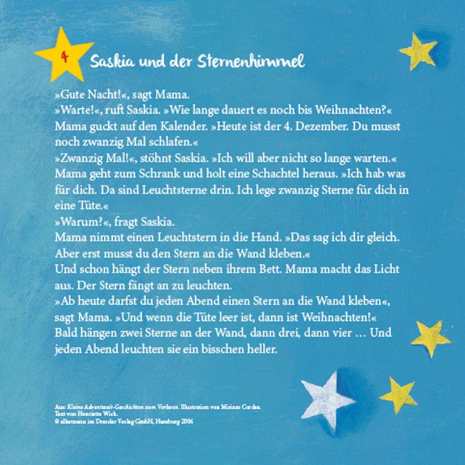 Beispielinhalt (Bild) Mein Vorlese-Adventskalender