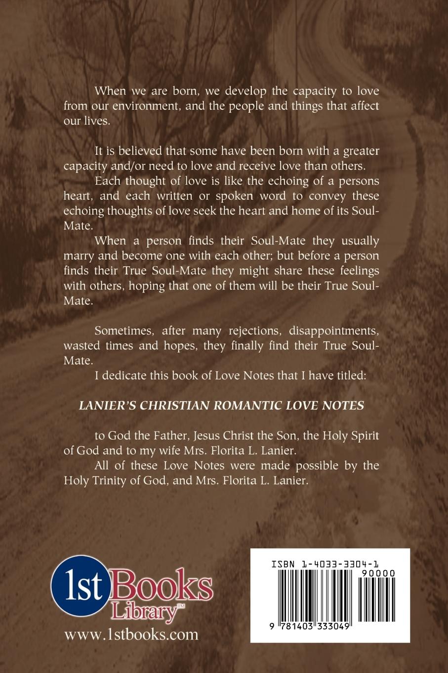 Rückseitencover Lanier's Christian Romantic Love Notes