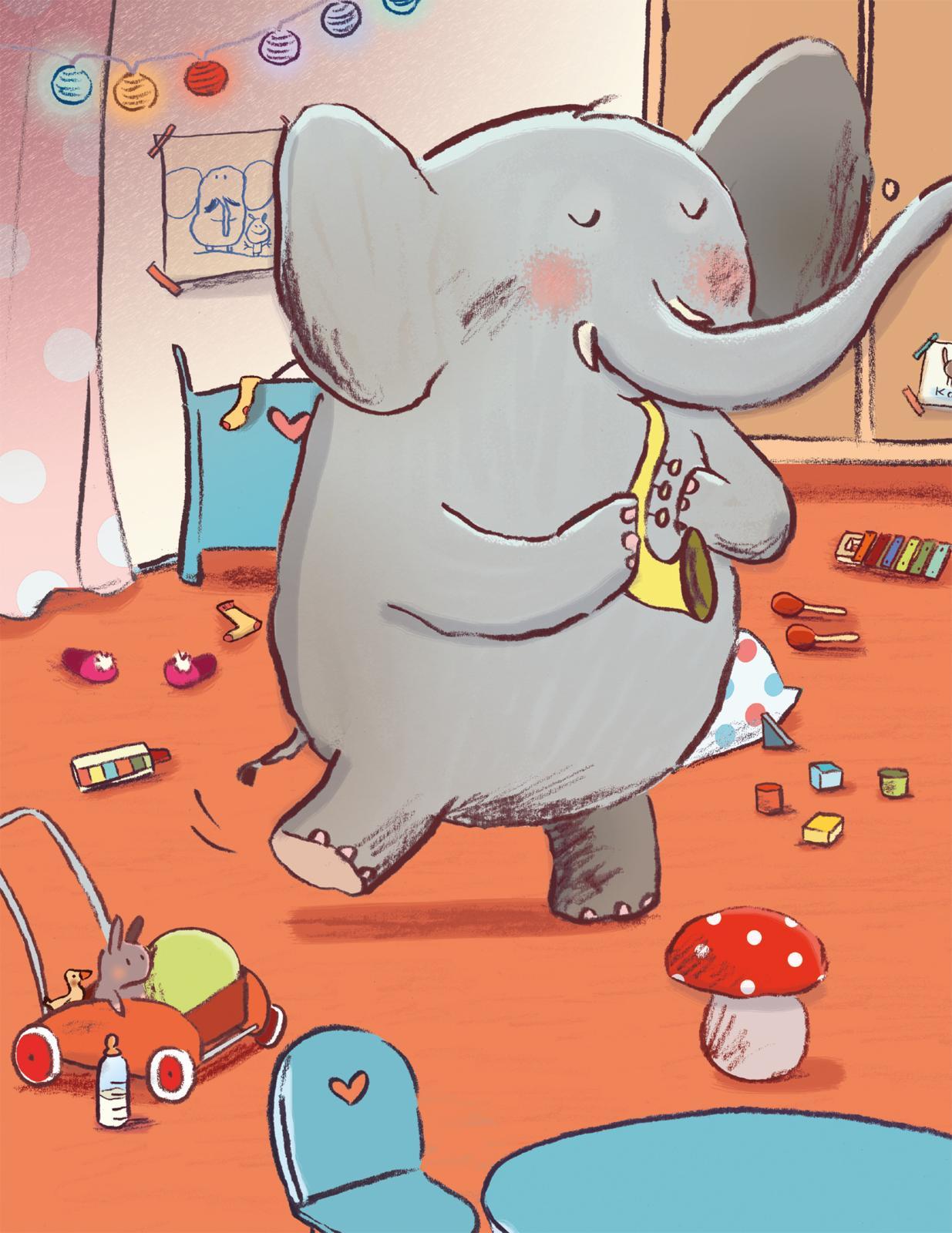 Beispielinhalt (Bild) Mein Elefant will nicht ins Bett