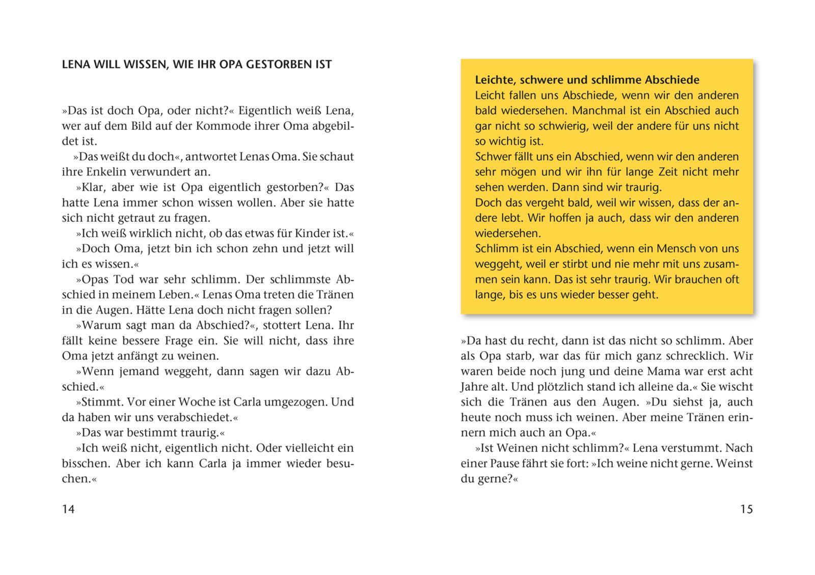 Beispielinhalt (Bild) Wie ist das mit der Trauer?