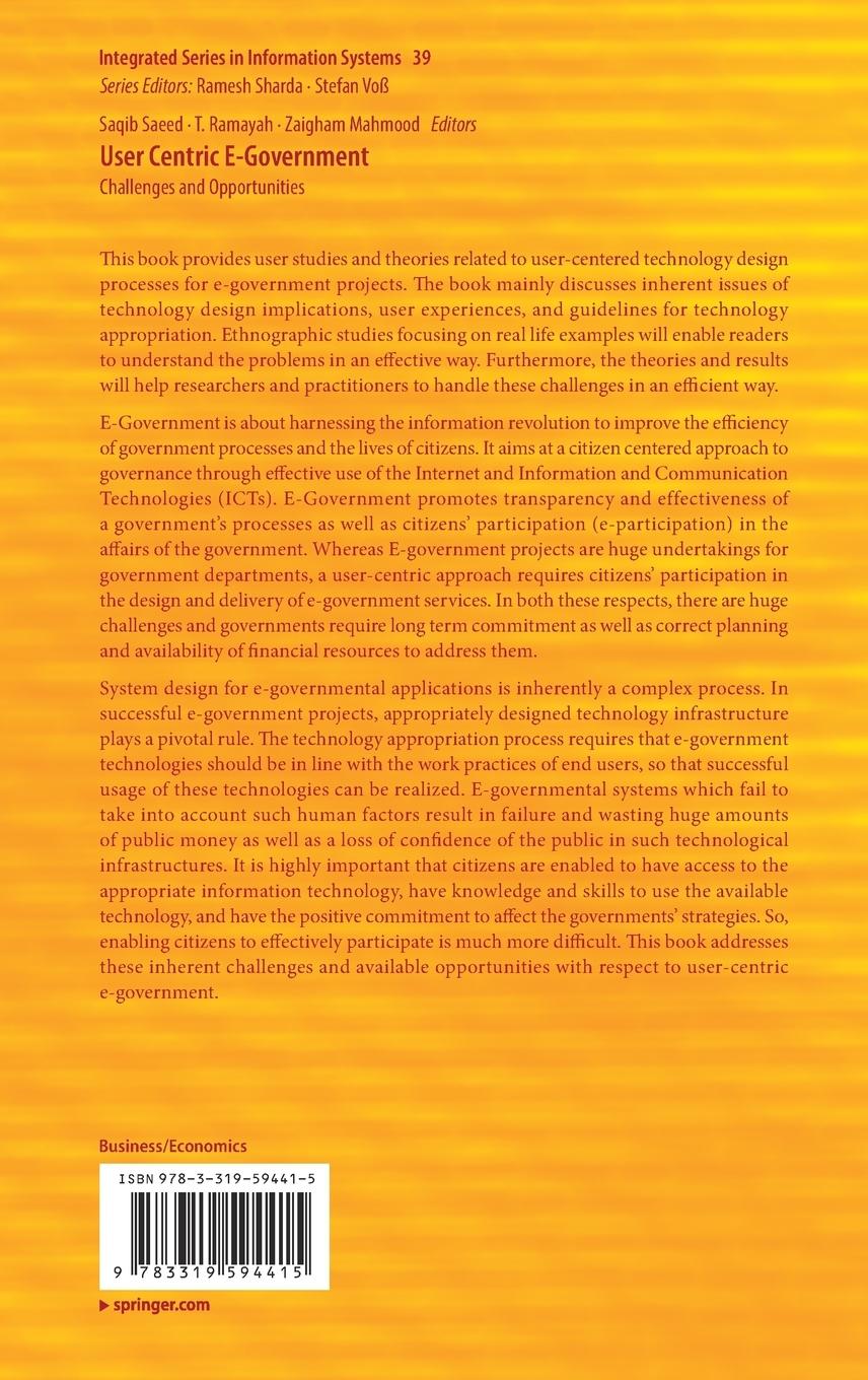 Rückseitencover User Centric E-Government