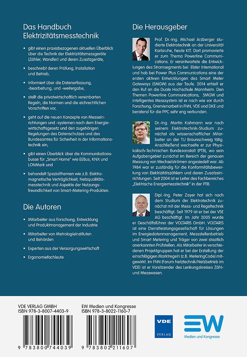 Rückseitencover Handbuch Elektrizitätsmesstechnik