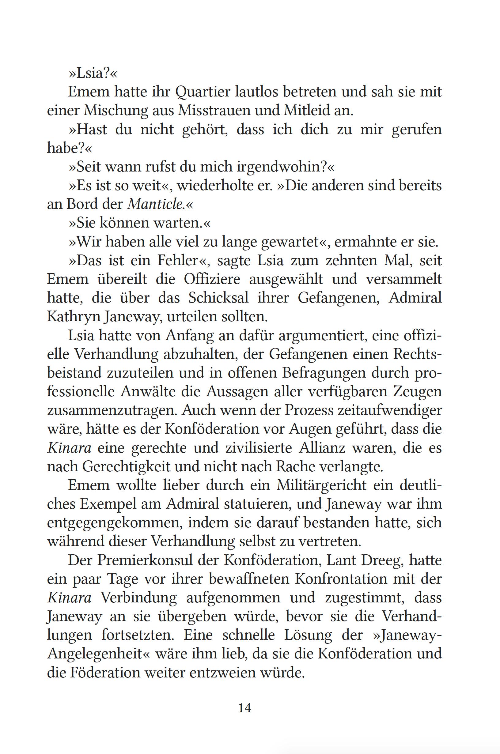 Beispielinhalt (Bild) Star Trek - Voyager 11: Sühne