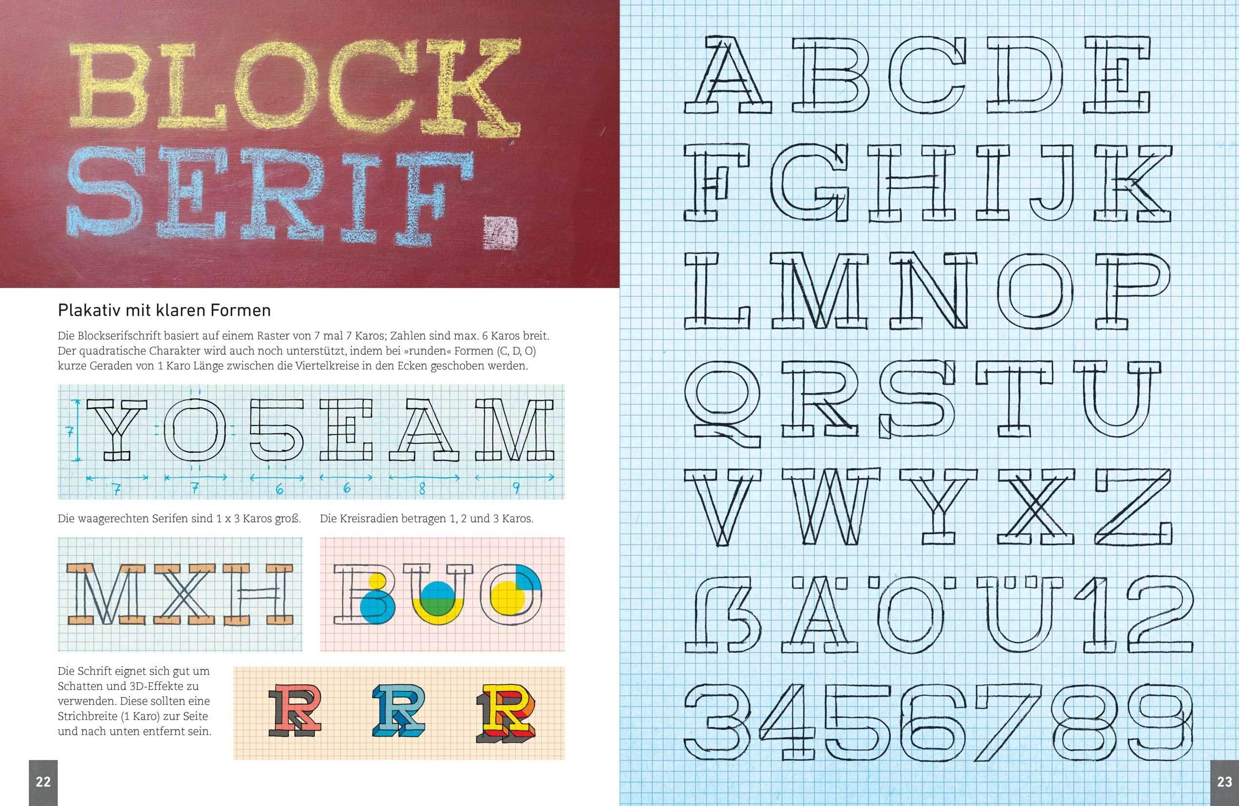 Beispielinhalt (Bild) Handlettering. Die 33 schönsten Alphabete mit Rahmen, Ornamenten und Bordüren