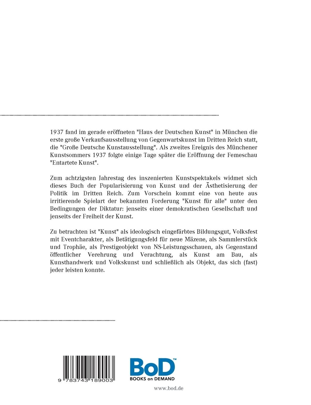 Rückseitencover Kunst für alle!