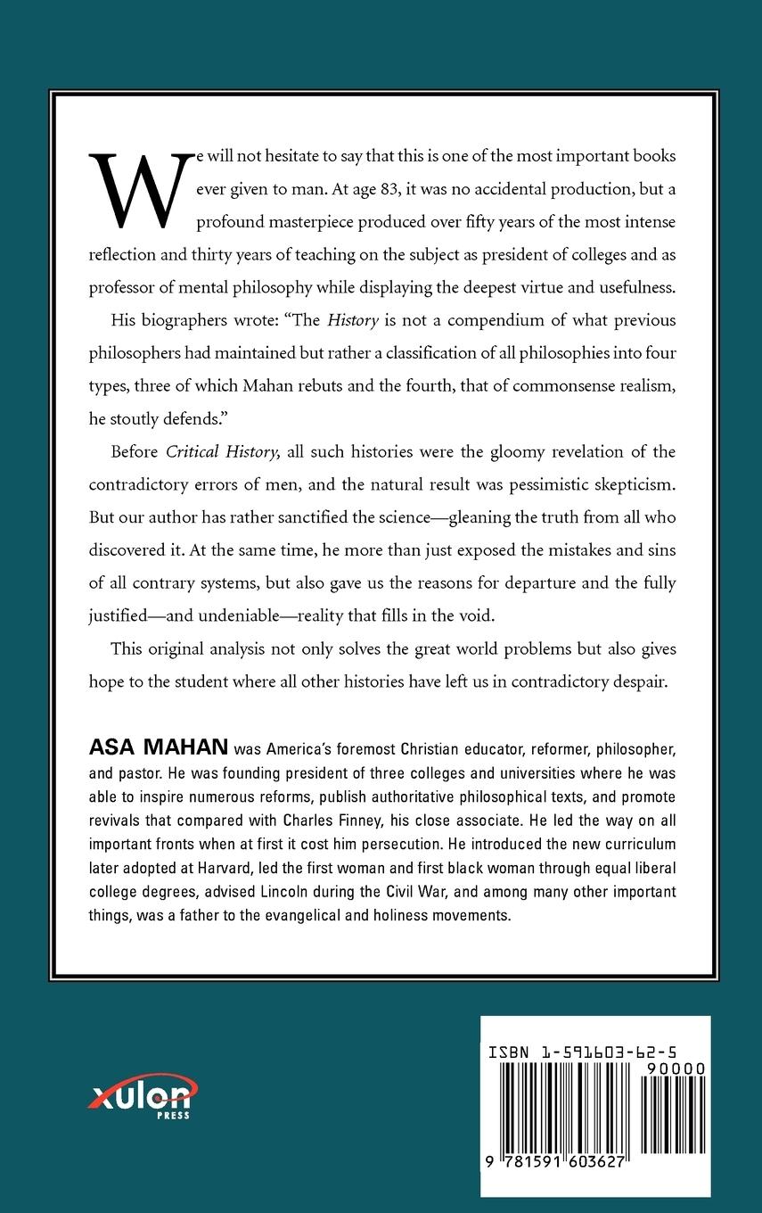 Rückseitencover A Critical History of Philosophy Volume 1