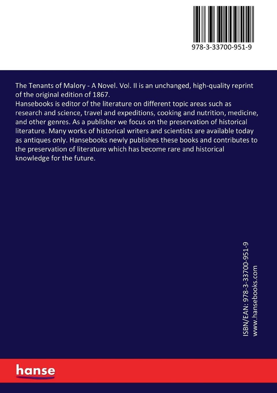 Rückseitencover The Tenants of Malory
