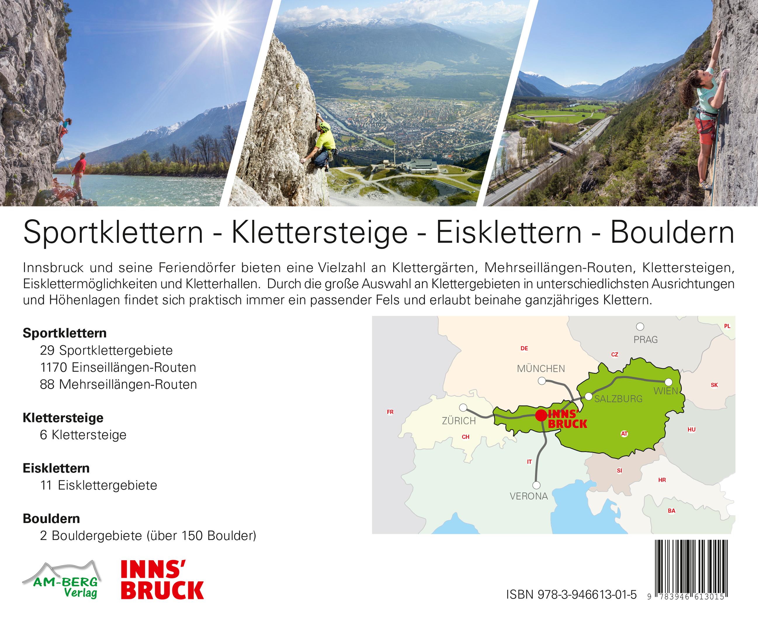 Rückseitencover Sportklettern Innsbruck und seine Feriendörfer