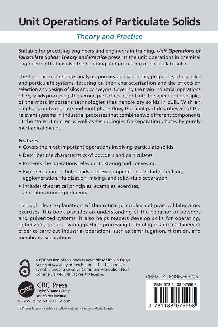 Rückseitencover Unit Operations of Particulate Solids