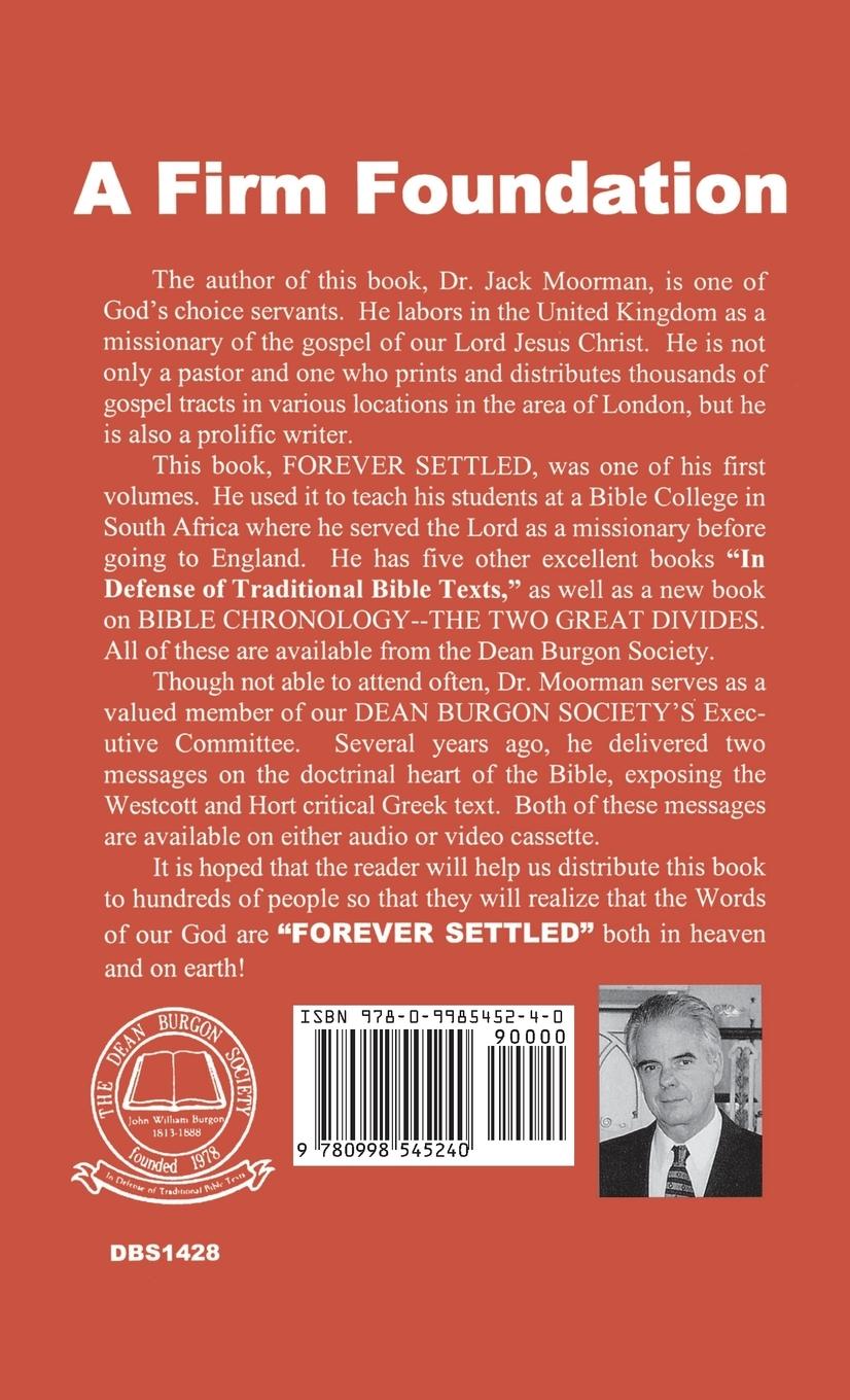 Rückseitencover Forever Settled, a Survey of the Documents and History of the Bible
