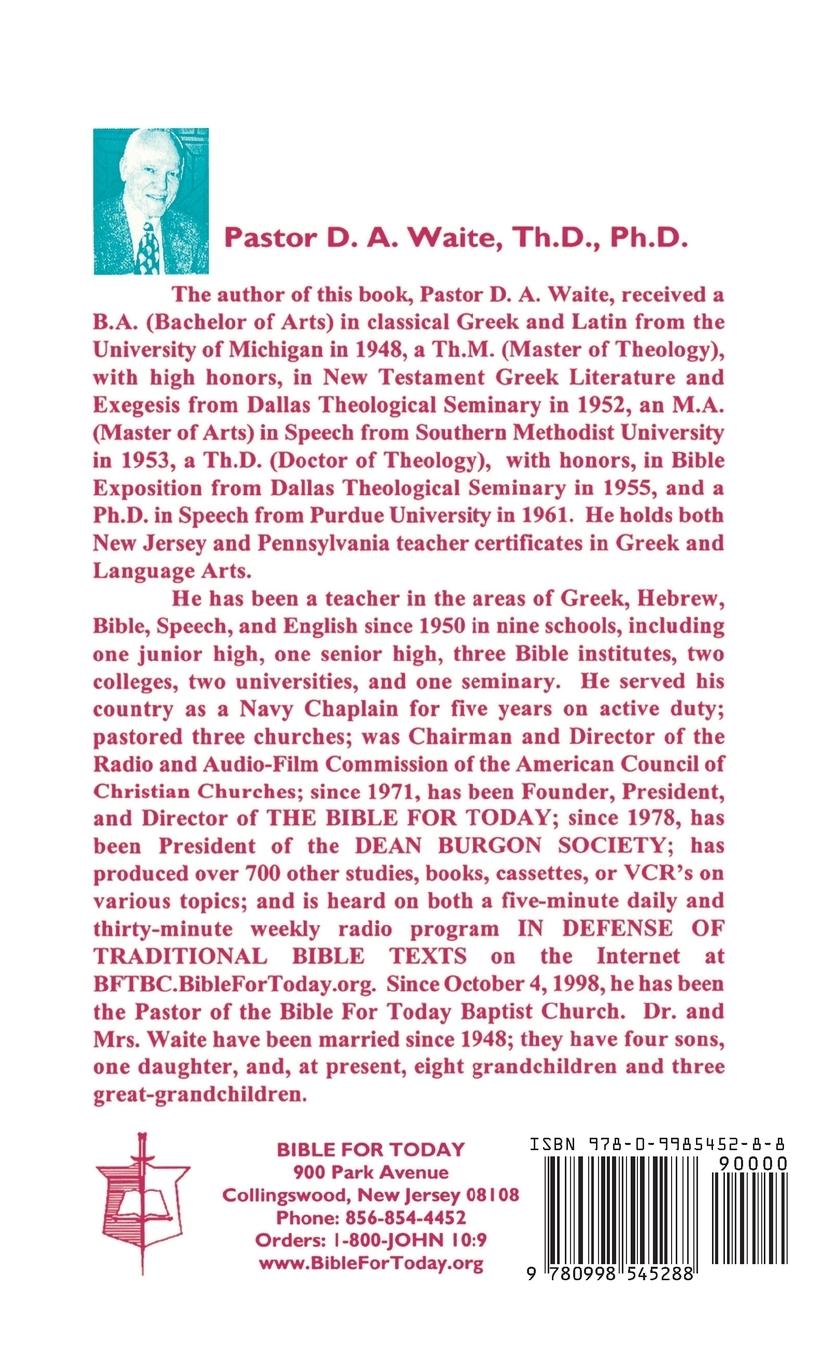 Rückseitencover Defending the King James Bible