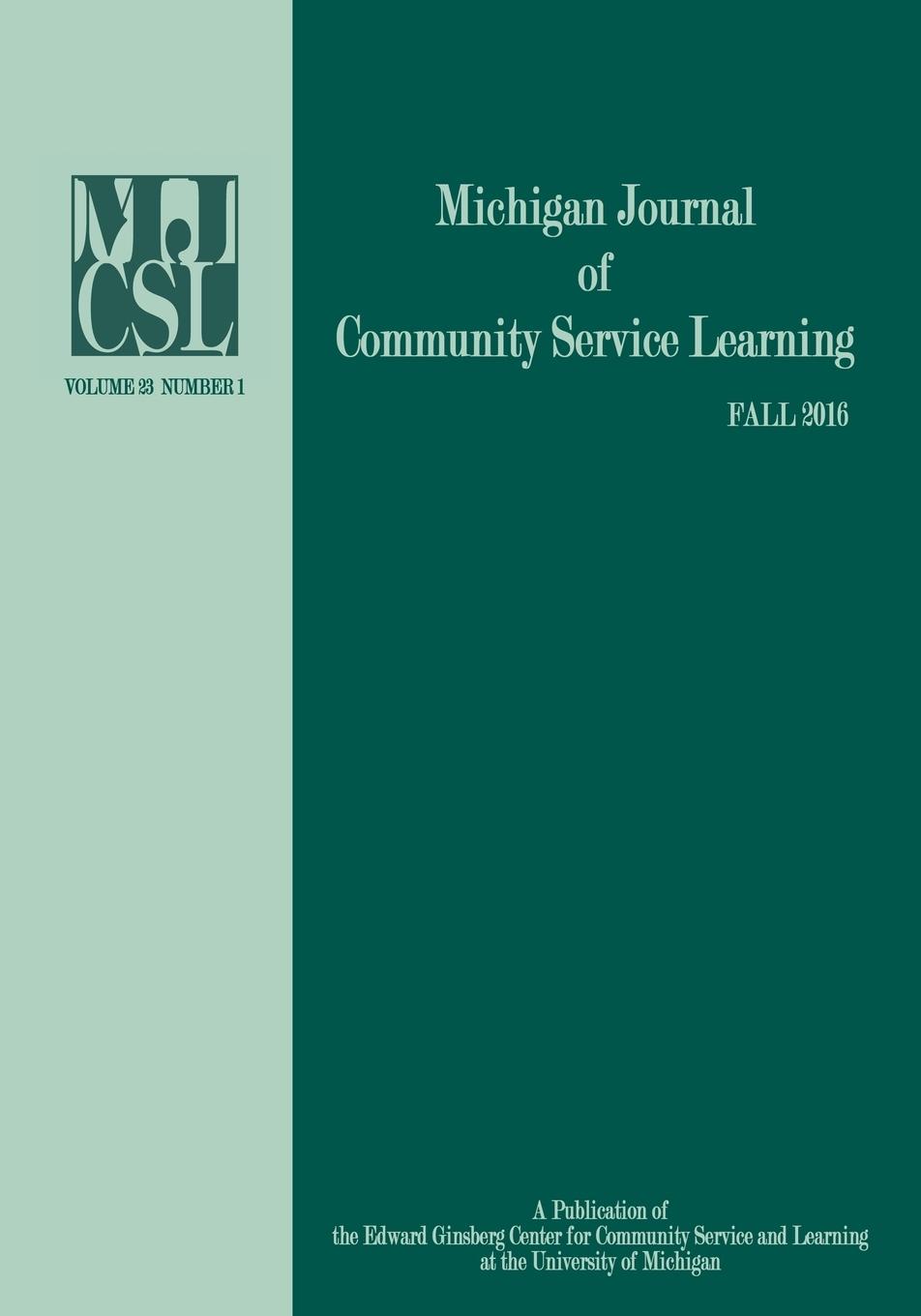 Vorderes Coverbild Michigan Journal of Community Service Learning