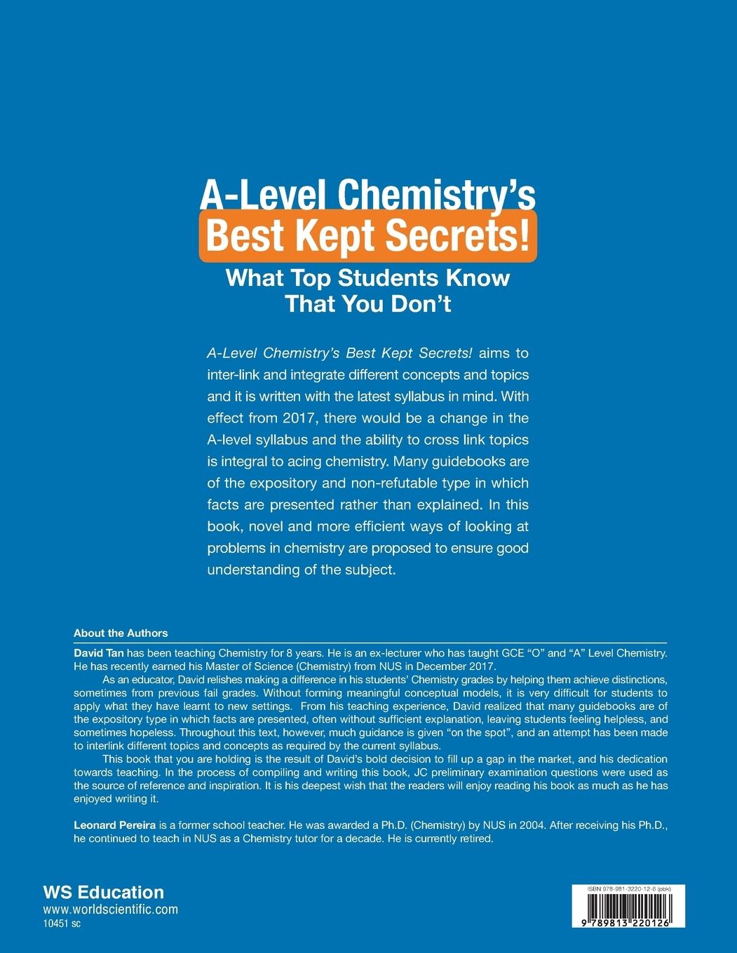 Rückseitencover A-LEVEL CHEMISTRY'S BEST KEPT SECRETS!