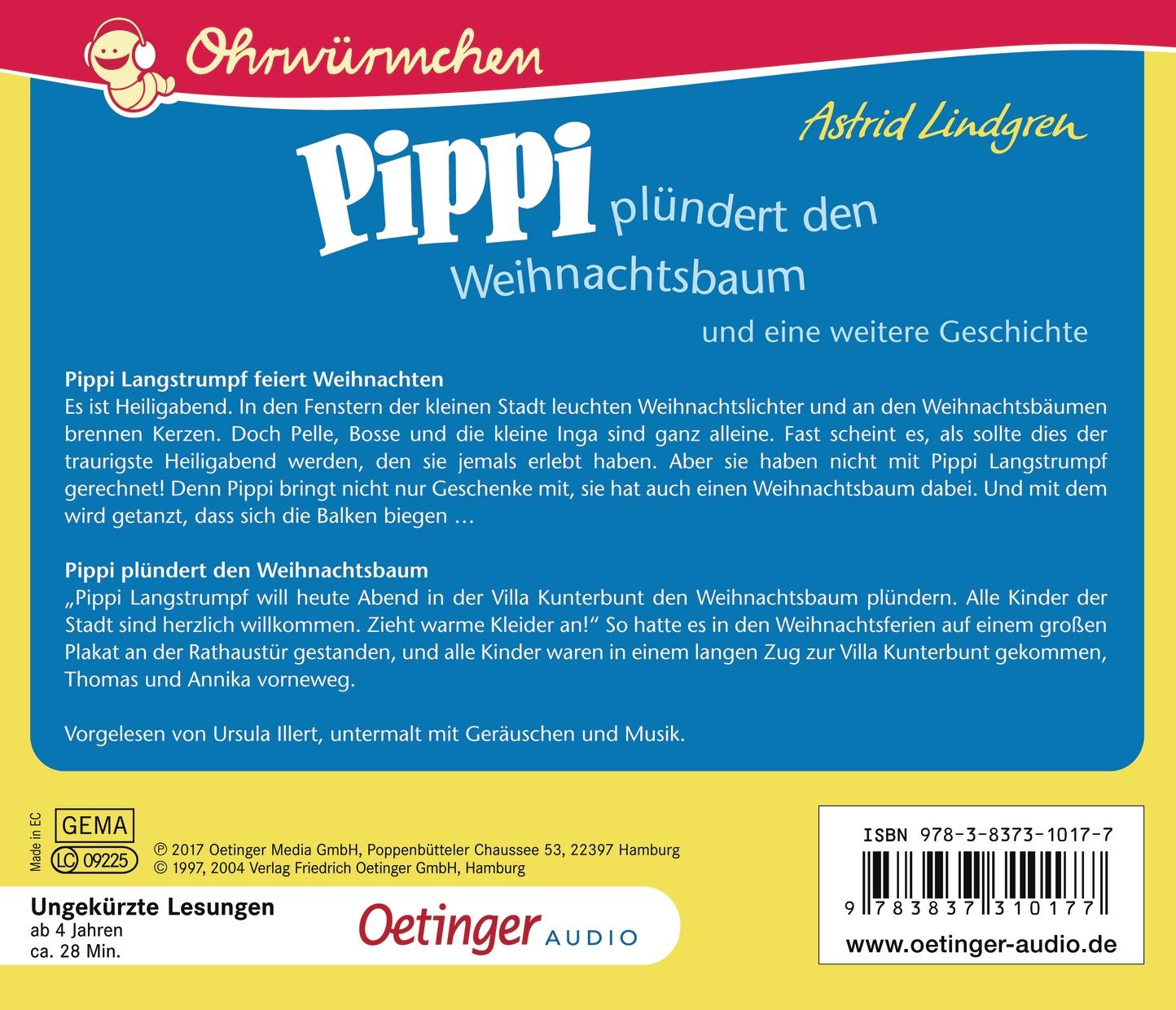 Rückseitencover Pippi plündert den Weihnachtsbaum und eine weitere Geschichte (CD)