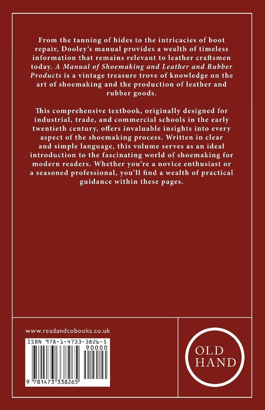 Rückseitencover A Manual of Shoemaking and Leather and Rubber Products