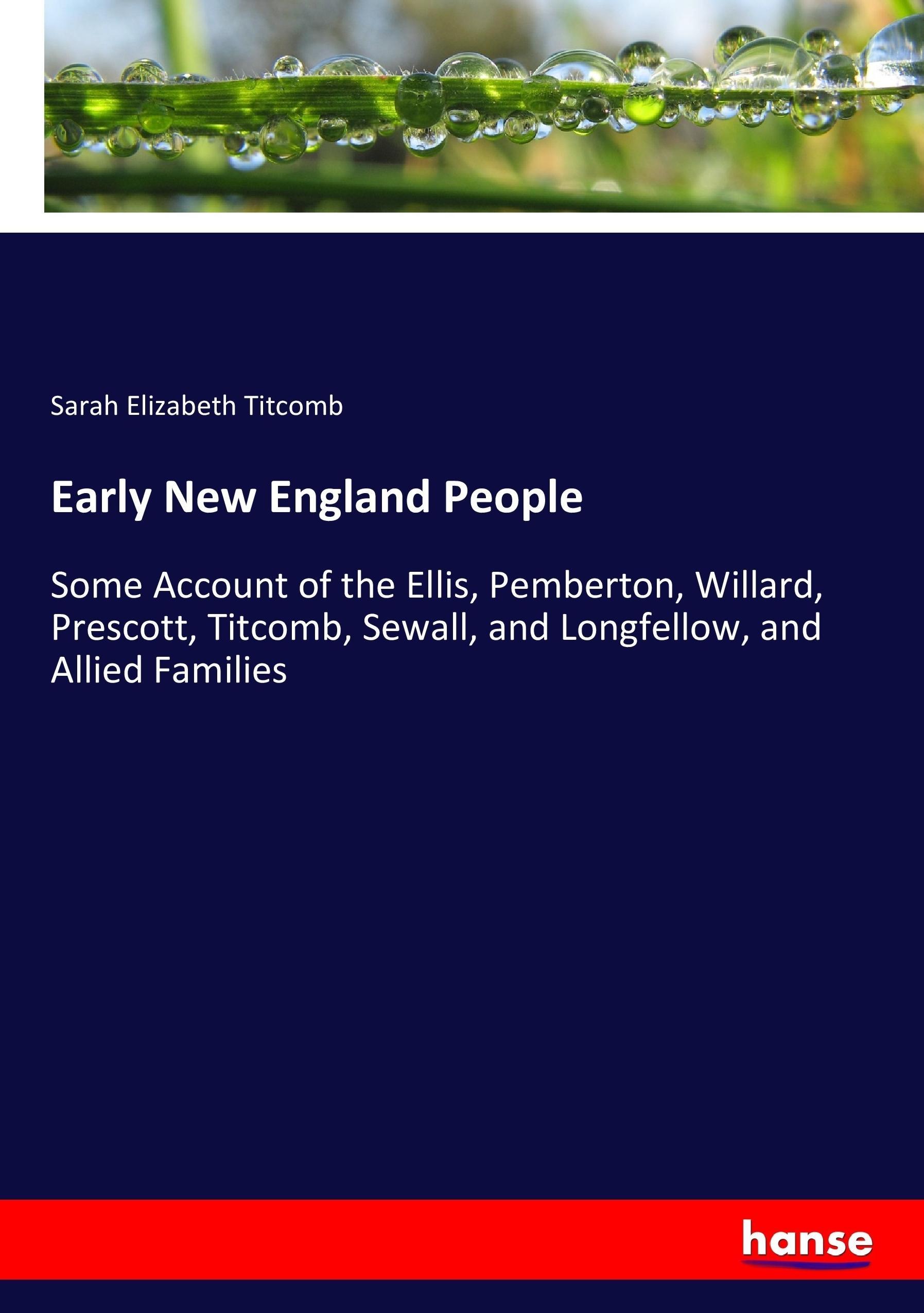 Vorderes Coverbild Early New England People
