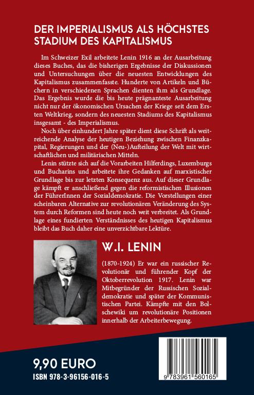 Rückseitencover Der Imperialismus als höchstes Stadium des Kapitalismus