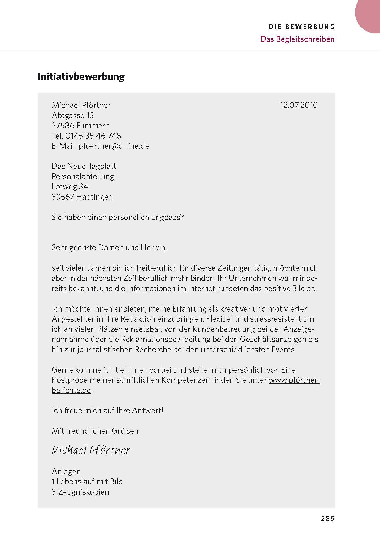 Beispielinhalt (Bild) PONS Briefe, E-Mails & Bewerbungen