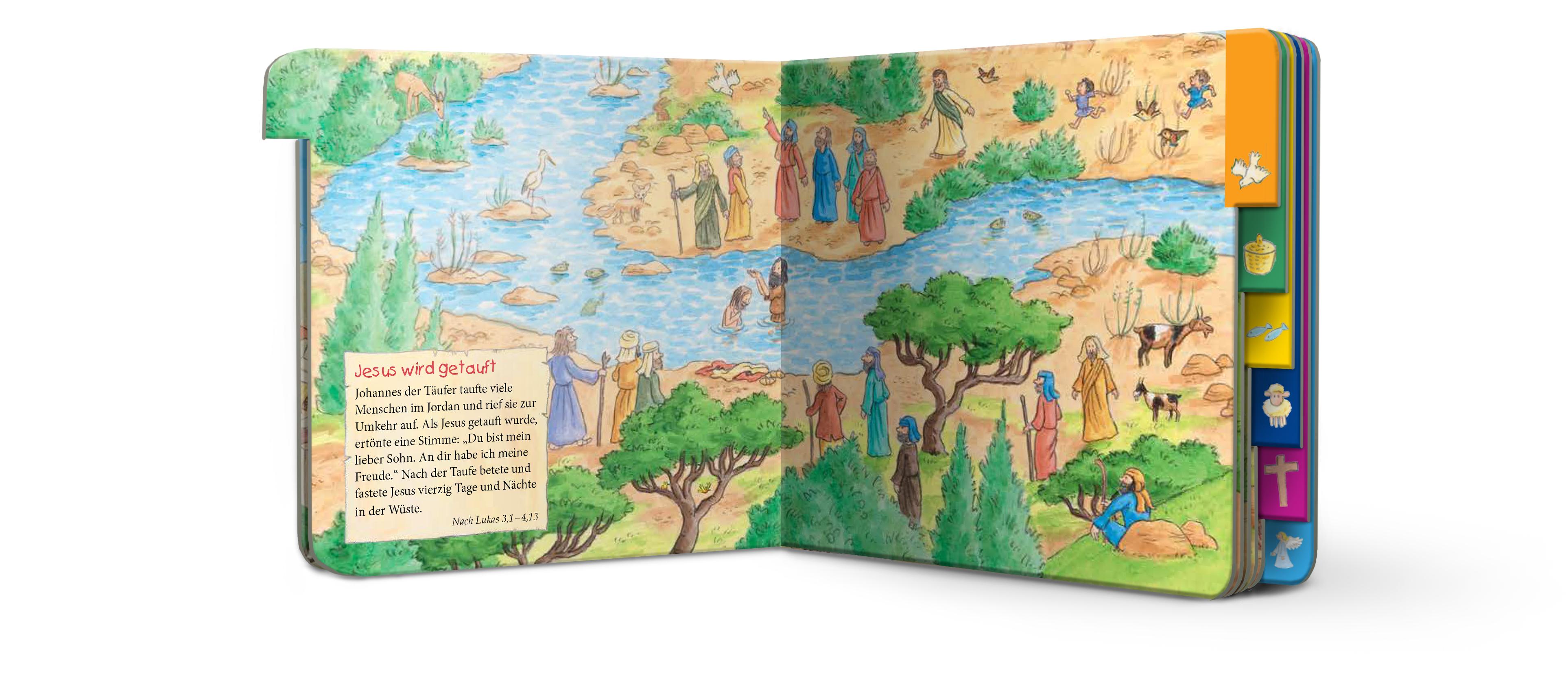 Beispielinhalt (Bild) Mein kleines Bibel-Wimmelbuch von Jesus