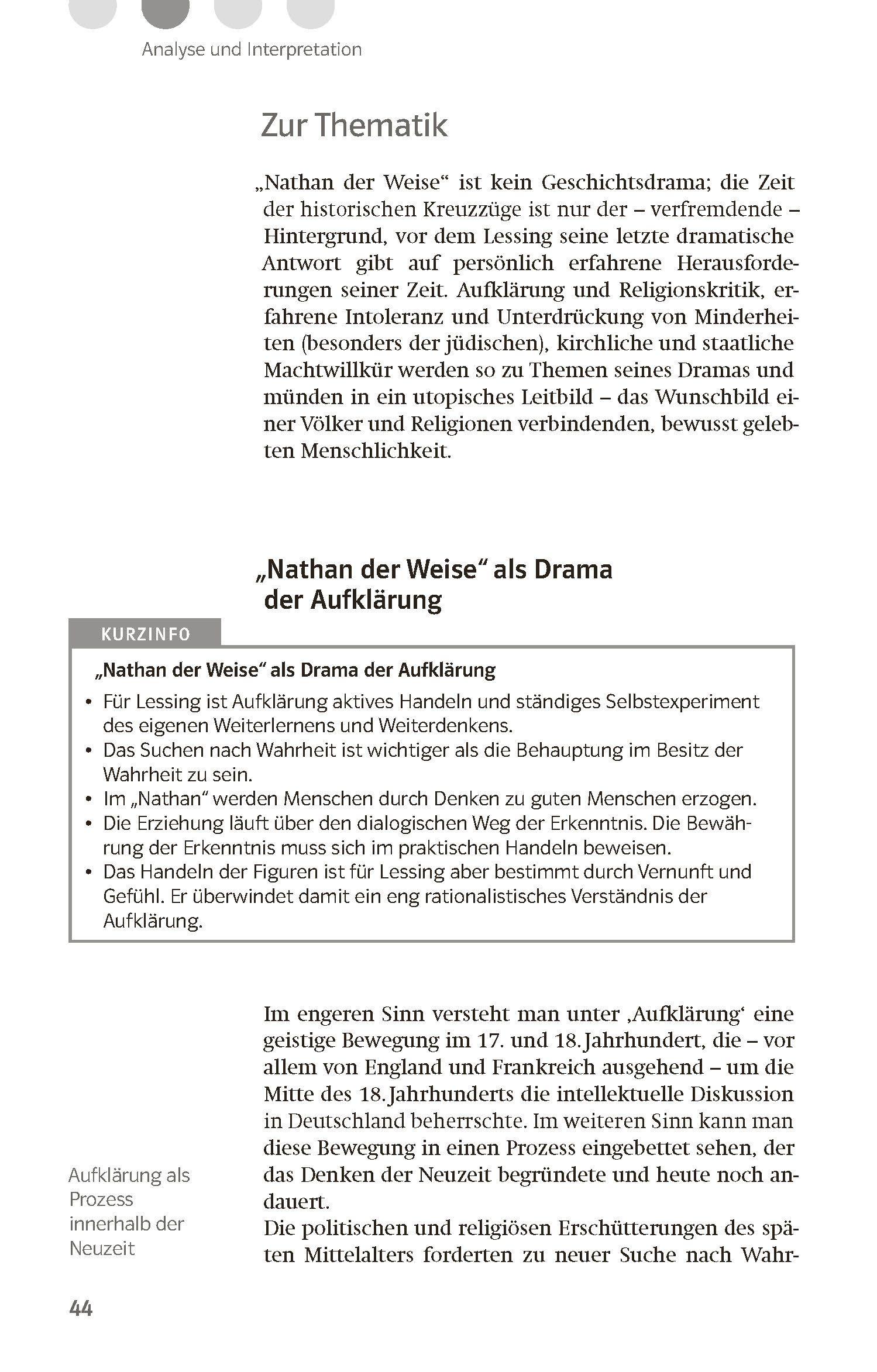 Beispielinhalt (Bild) Lektürehilfen Gotthold Ephraim Lessing "Nathan der Weise"