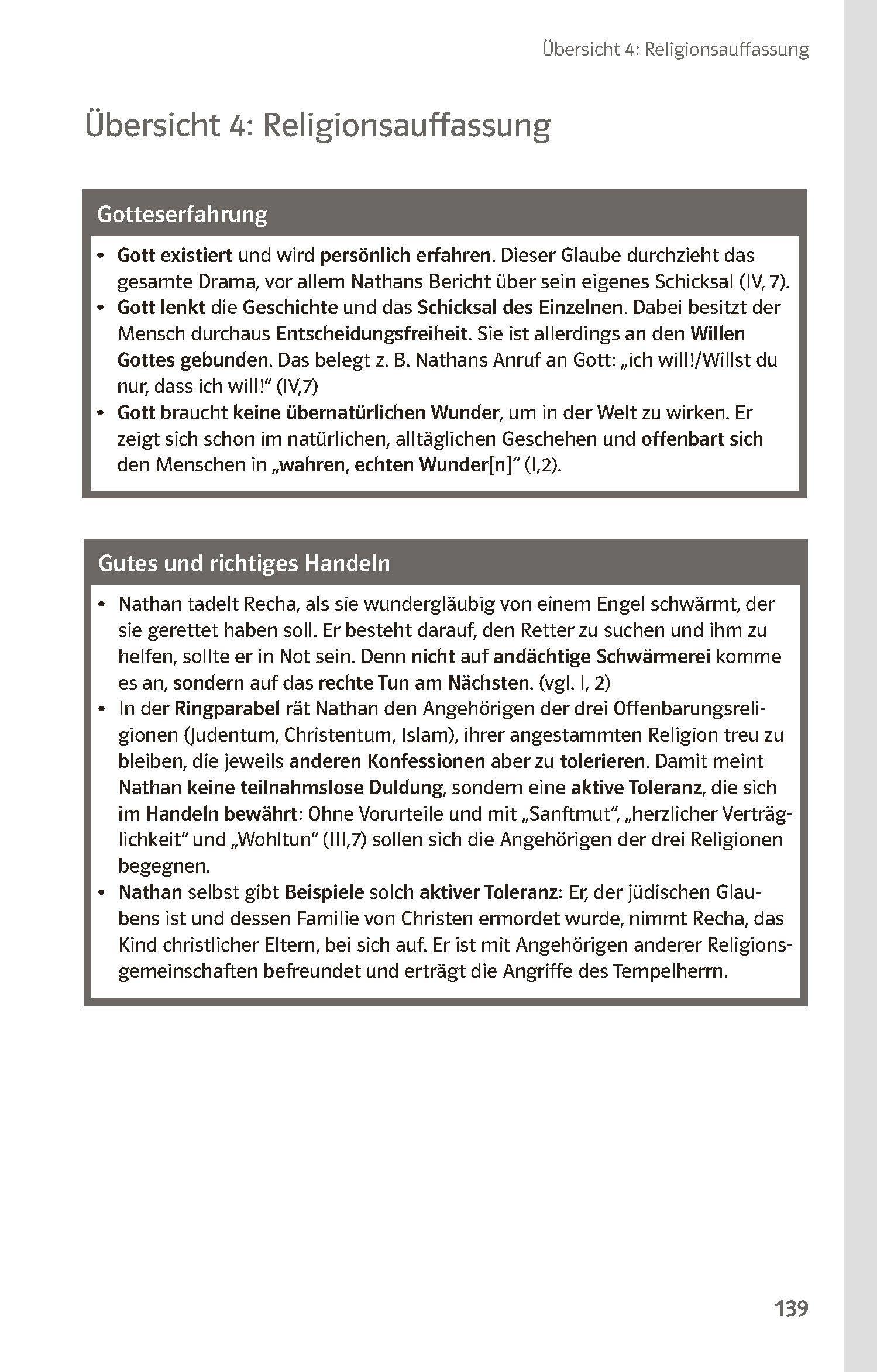 Beispielinhalt (Bild) Lektürehilfen Gotthold Ephraim Lessing "Nathan der Weise"