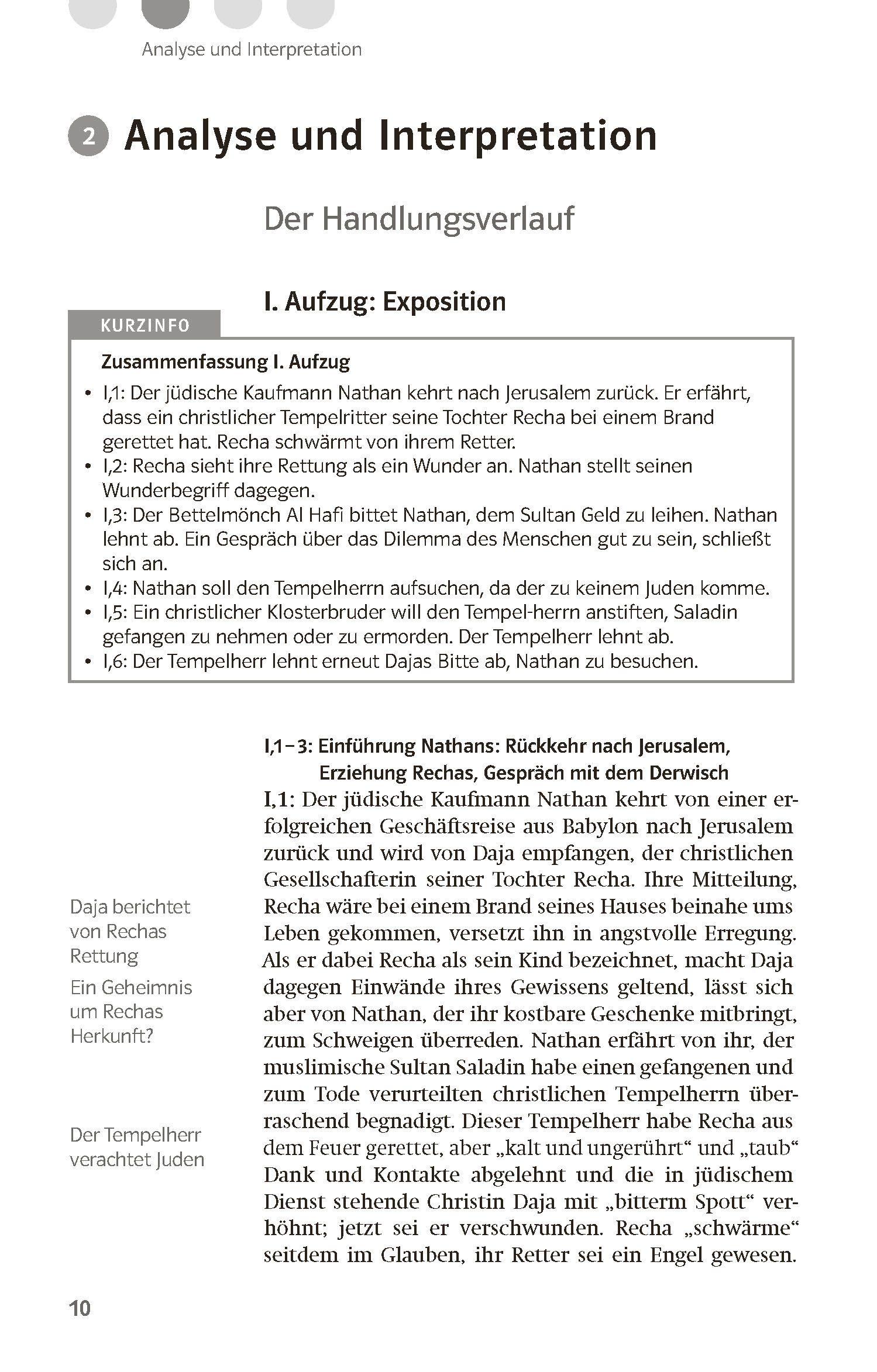 Beispielinhalt (Bild) Lektürehilfen Gotthold Ephraim Lessing "Nathan der Weise"