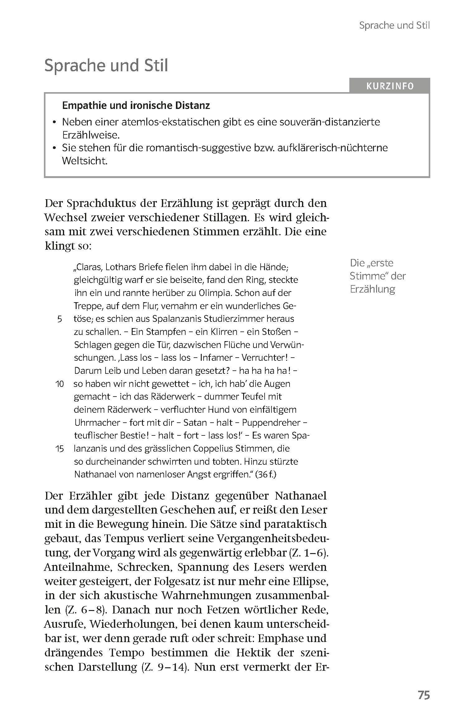 Beispielinhalt (Bild) Lektürehilfen E.T.A. Hoffmann "Der Sandmann"