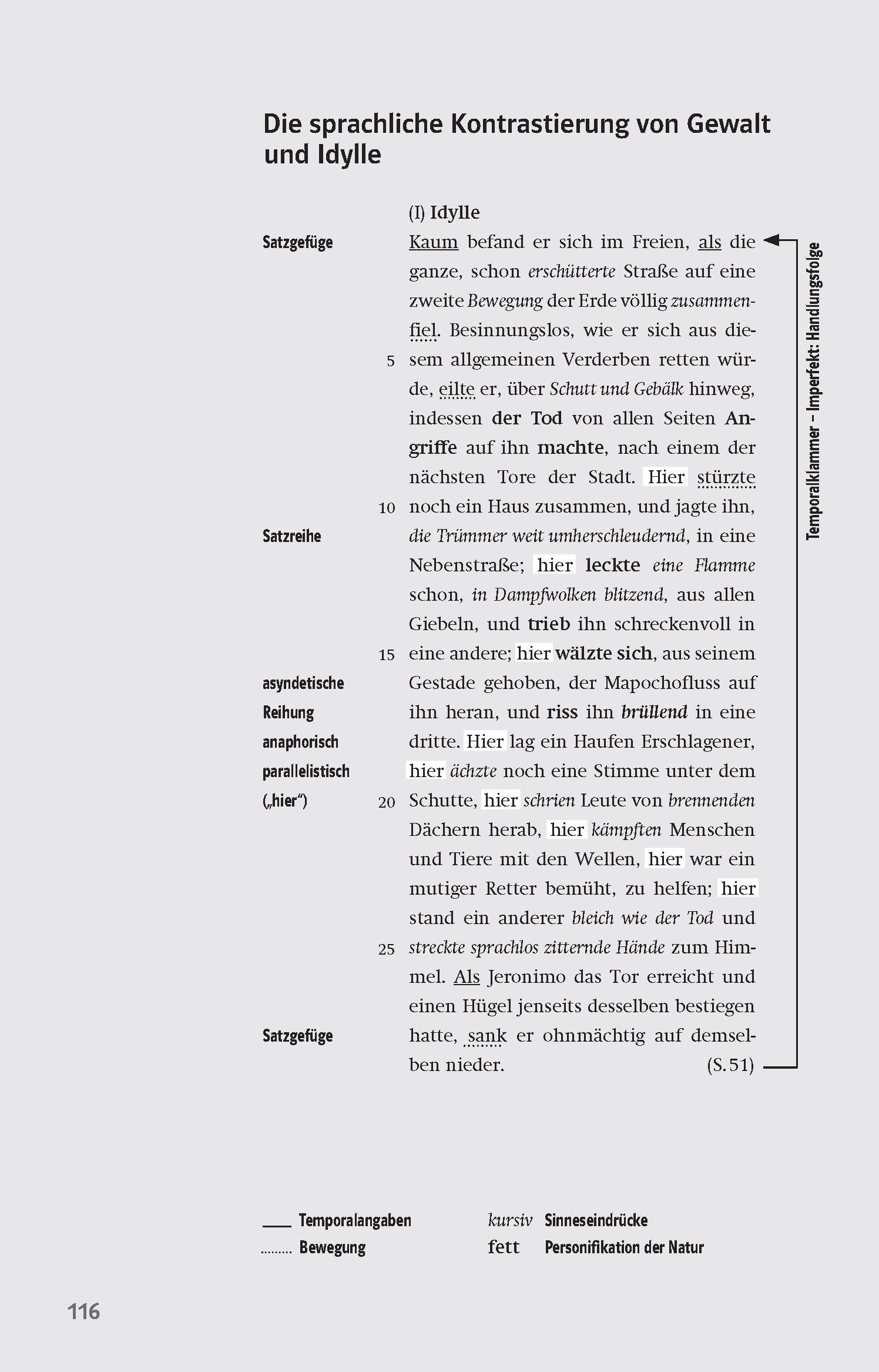 Beispielinhalt (Bild) Lektürehilfen Heinrich von Kleist "Die Marquise von O.../Das Erdbeben in Chili"