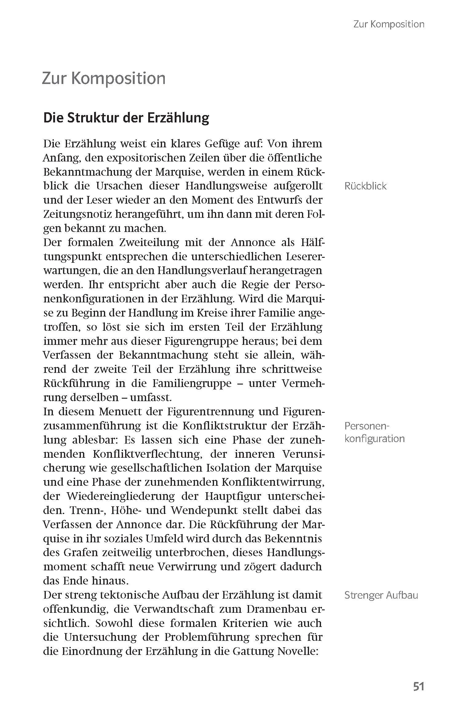 Beispielinhalt (Bild) Lektürehilfen Heinrich von Kleist "Die Marquise von O.../Das Erdbeben in Chili"