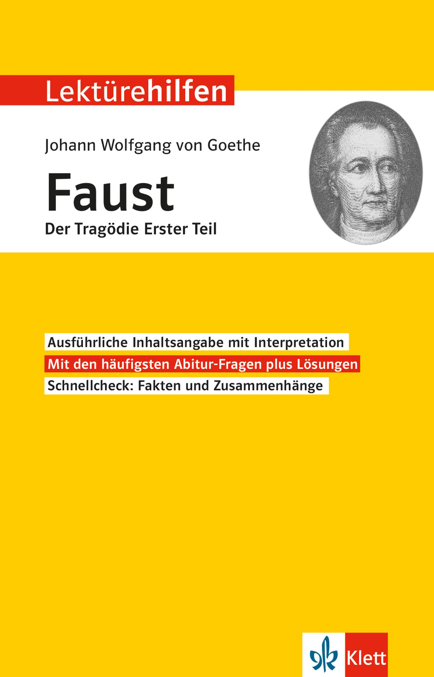 Vorderes Coverbild Lektürehilfen Johann Wolfgang von Goethe "Faust - Der Tragödie erster Teil"