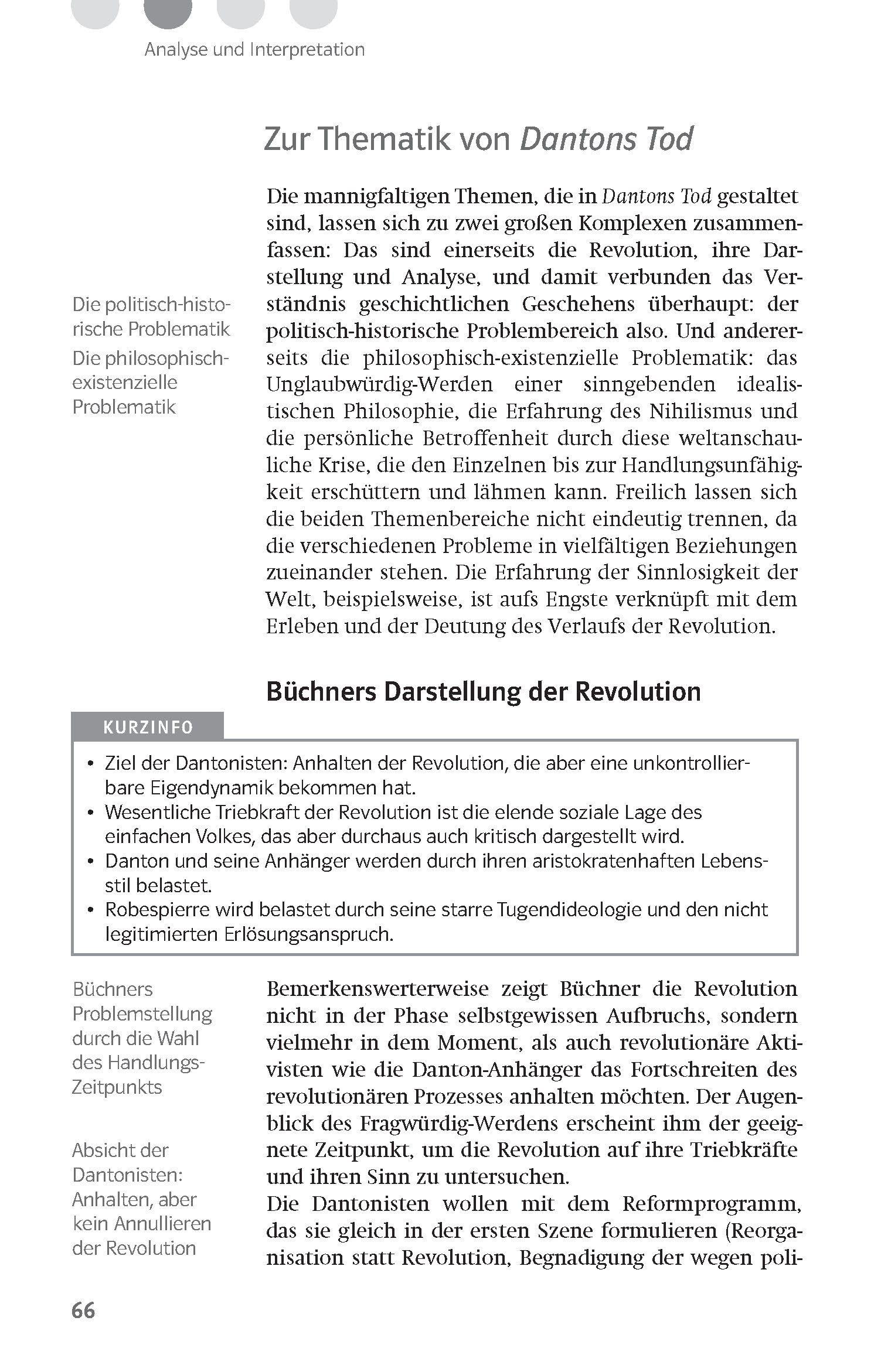 Beispielinhalt (Bild) Lektürehilfen Georg Büchner "Dantons Tod"