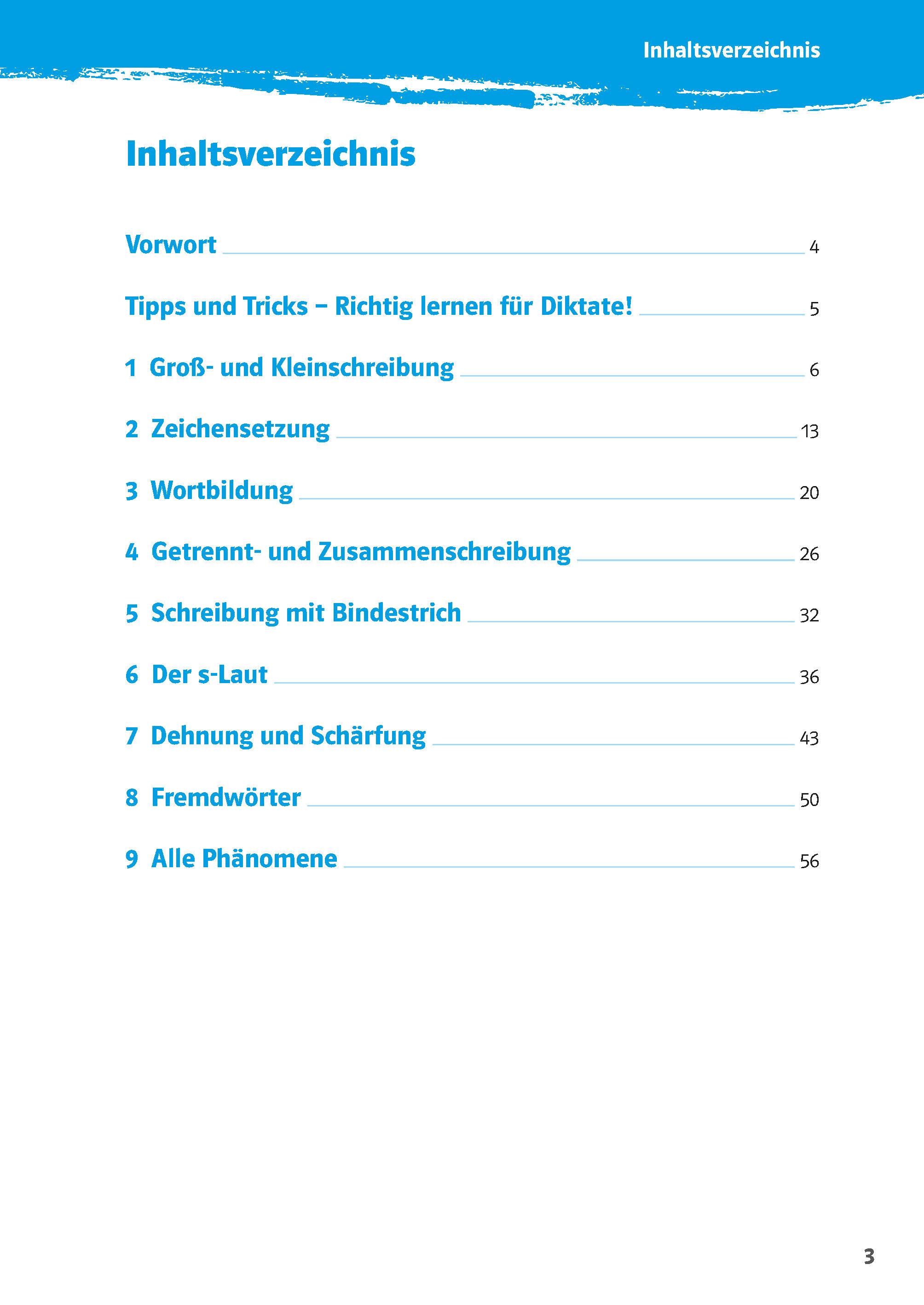 Beispielinhalt (Bild) Klett 10-Minuten-Training Deutsch Rechtschreibung Diktate 5./6. Klasse