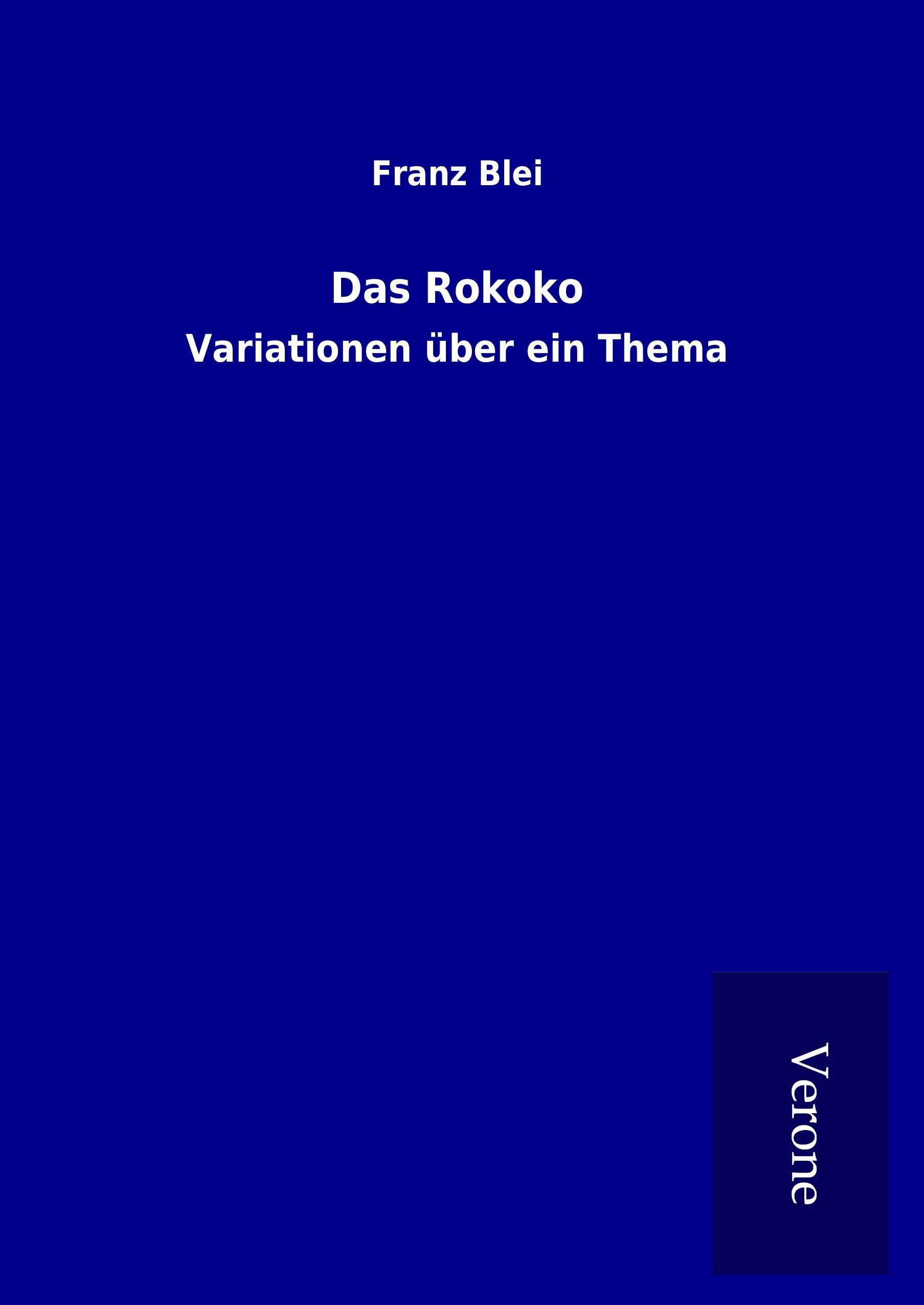 Vorderes Coverbild Das Rokoko