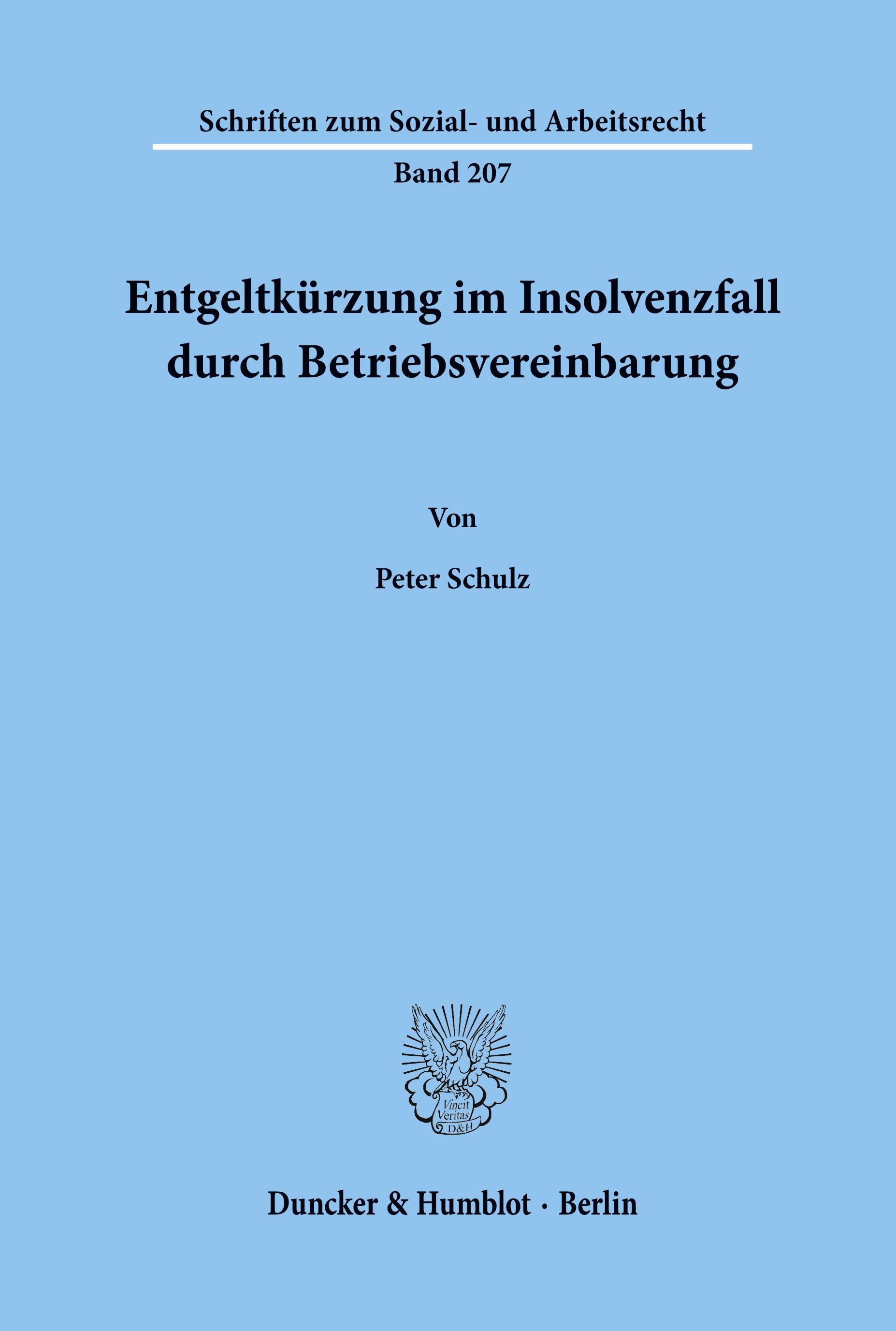 Vorderes Coverbild Entgeltkürzung im Insolvenzfall durch Betriebsvereinbarung.