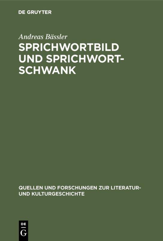 Vorderes Coverbild Sprichwortbild und Sprichwortschwank