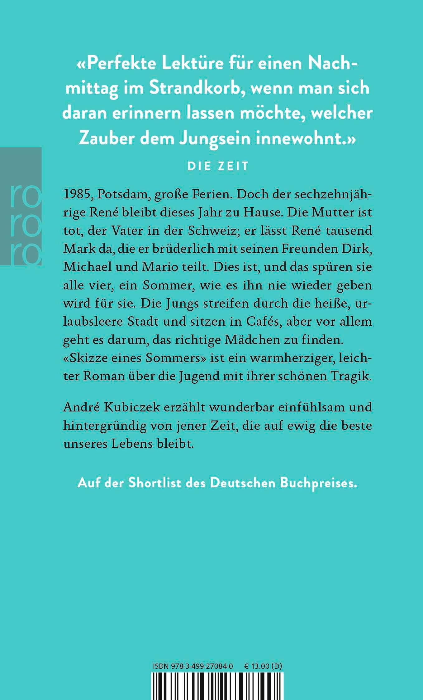 Rückseitencover Skizze eines Sommers