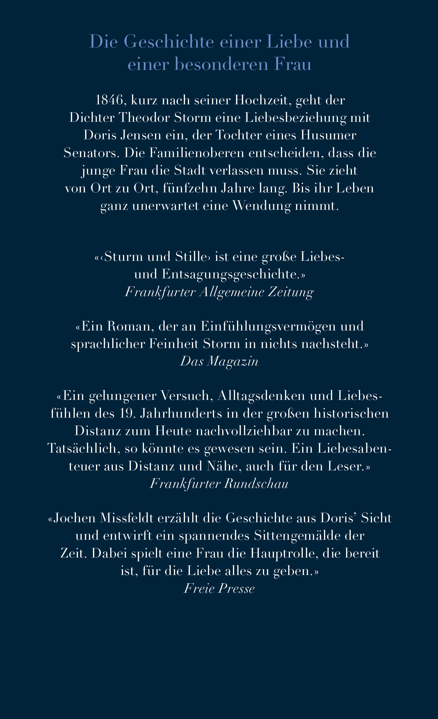 Rückseitencover Sturm und Stille