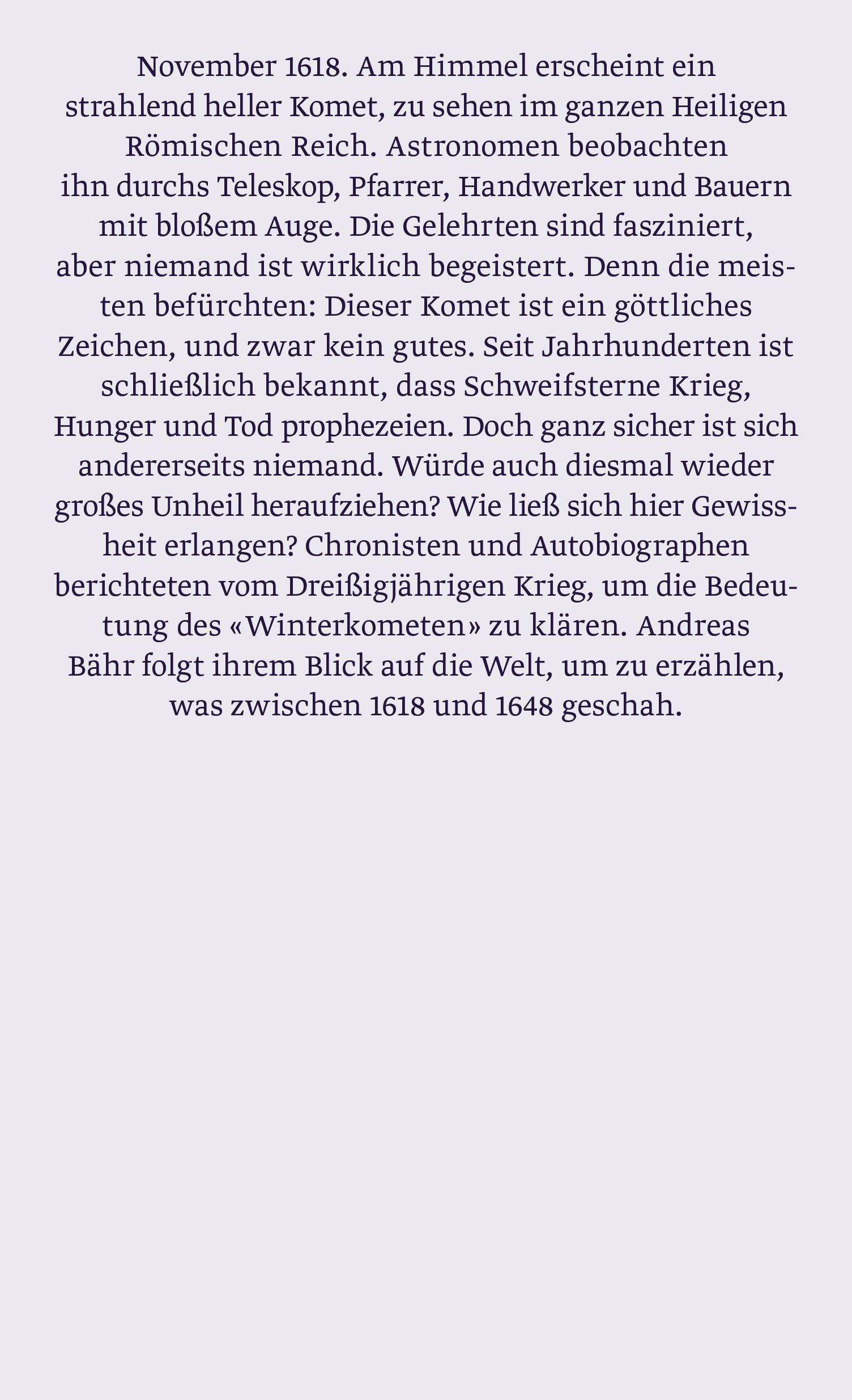 Rückseitencover Der grausame Komet