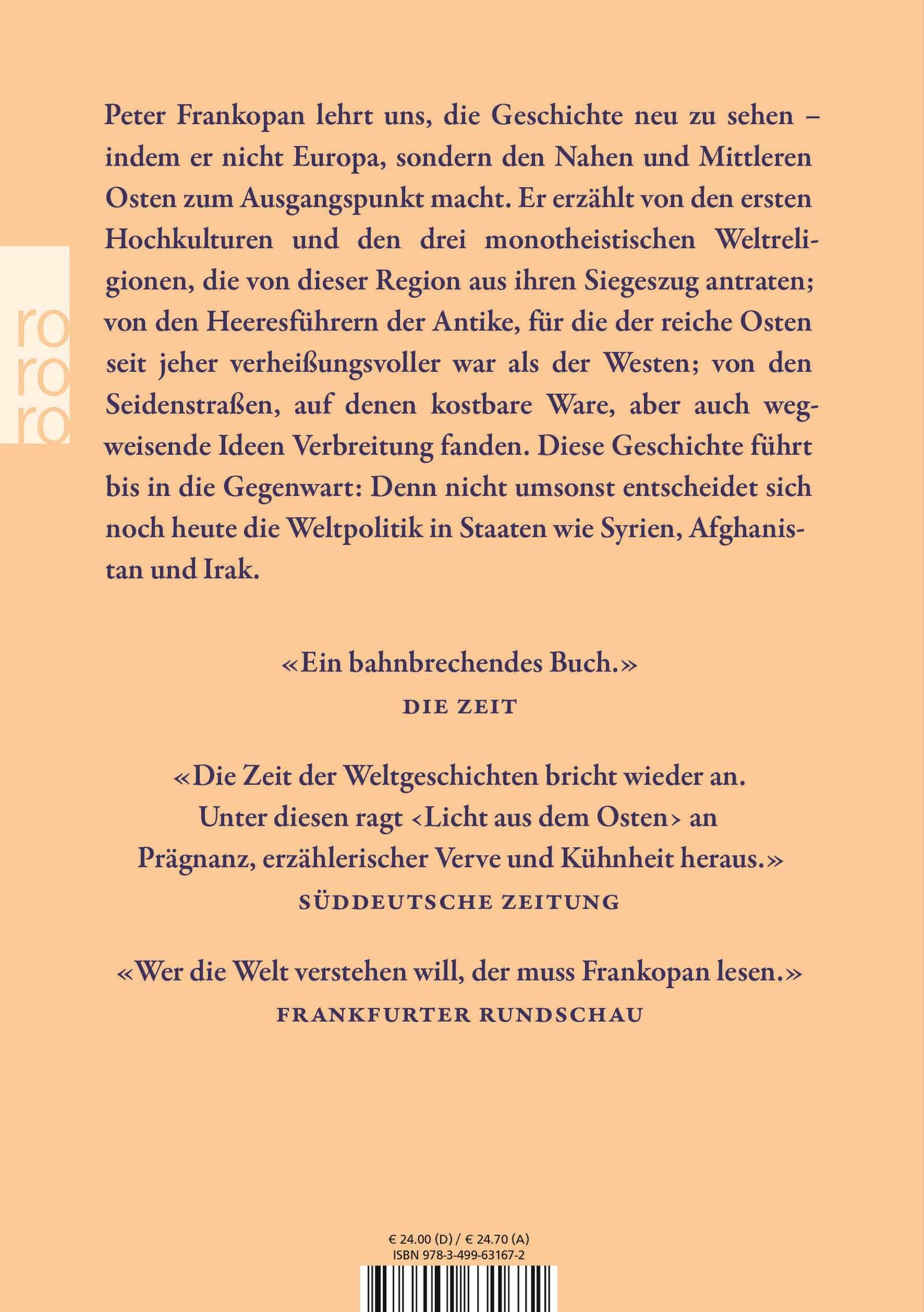 Rückseitencover Licht aus dem Osten