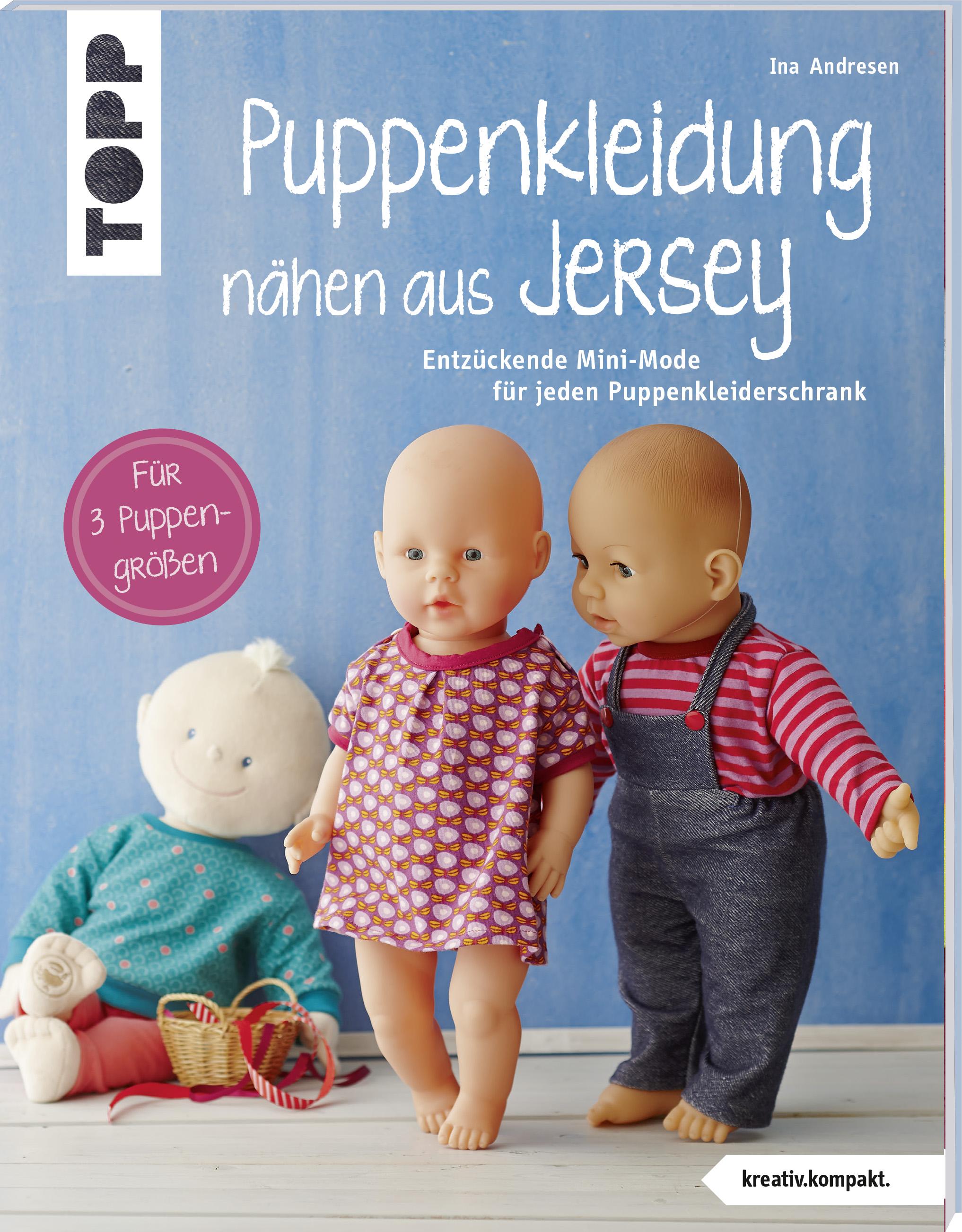 Vorderes Coverbild Puppenkleidung nähen aus Jersey (kreativ.kompakt.)