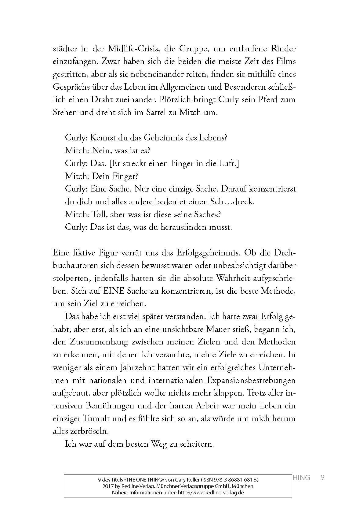 Beispielinhalt (Bild) The One Thing
