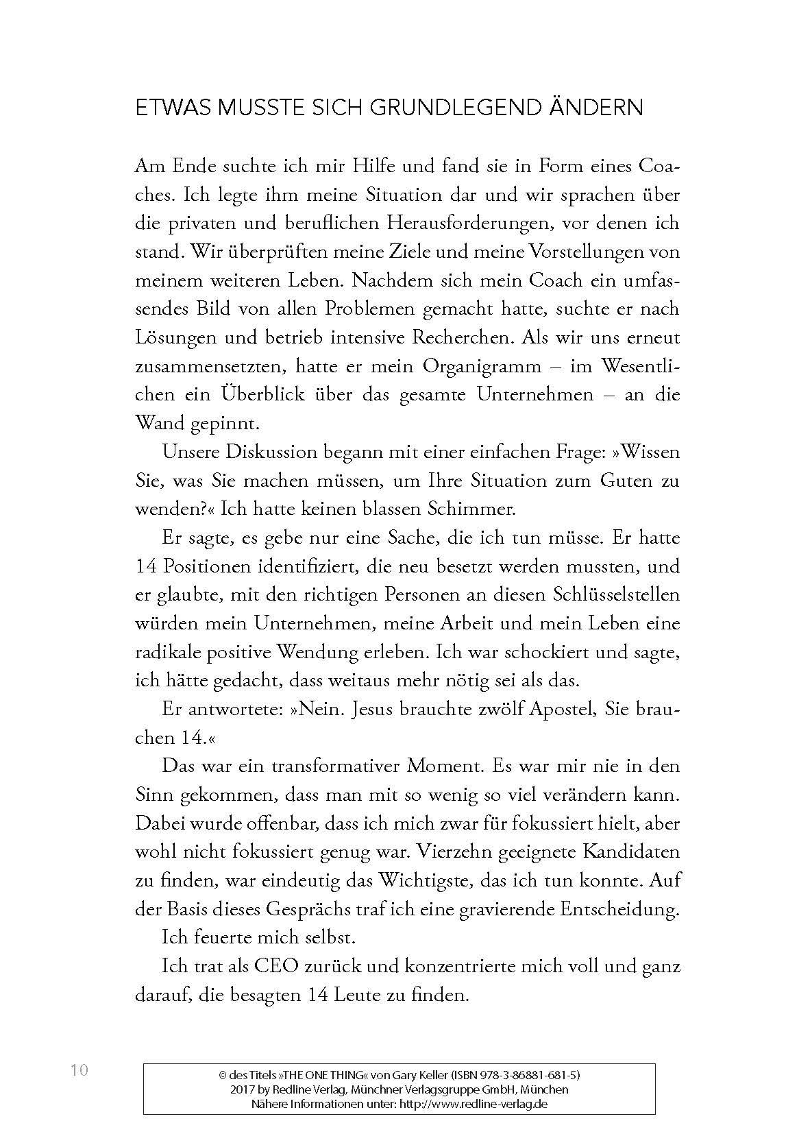 Beispielinhalt (Bild) The One Thing