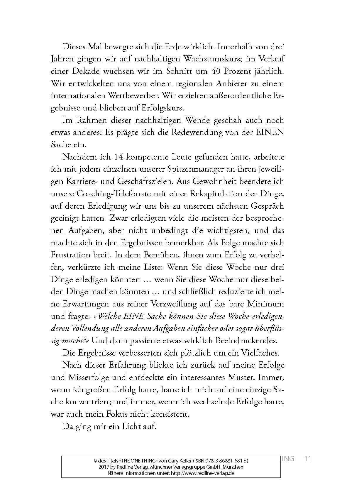 Beispielinhalt (Bild) The One Thing