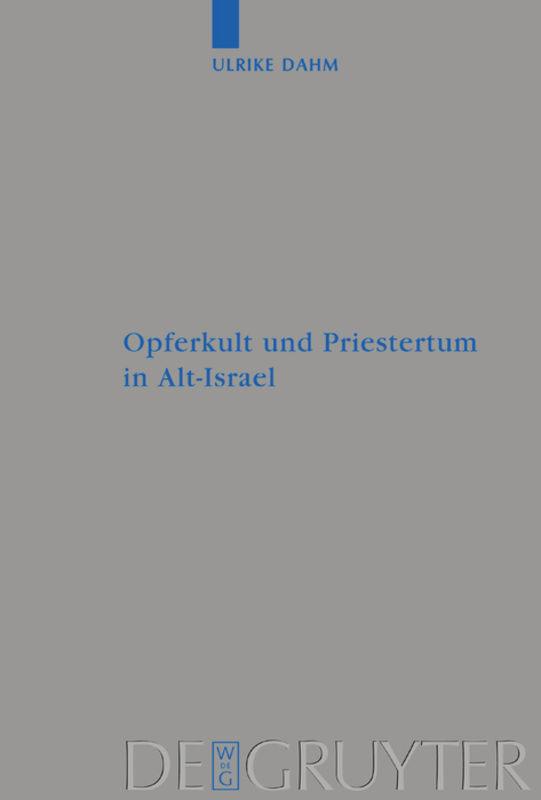 Vorderes Coverbild Opferkult und Priestertum in Alt-Israel