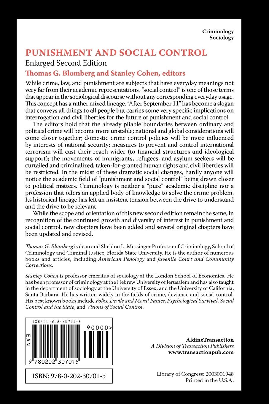 Rückseitencover Punishment and Social Control