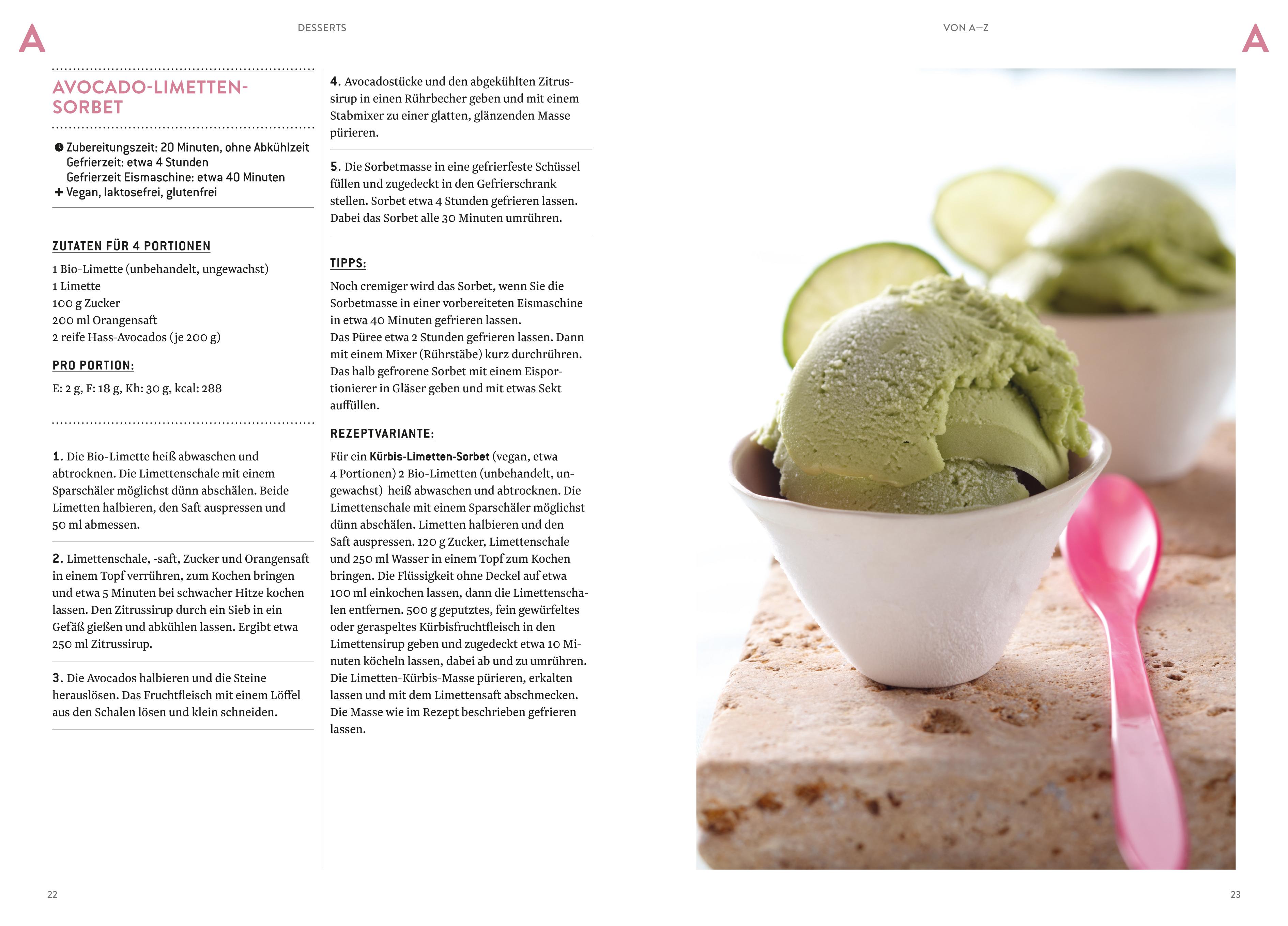 Beispielinhalt (Bild) Desserts von A-Z