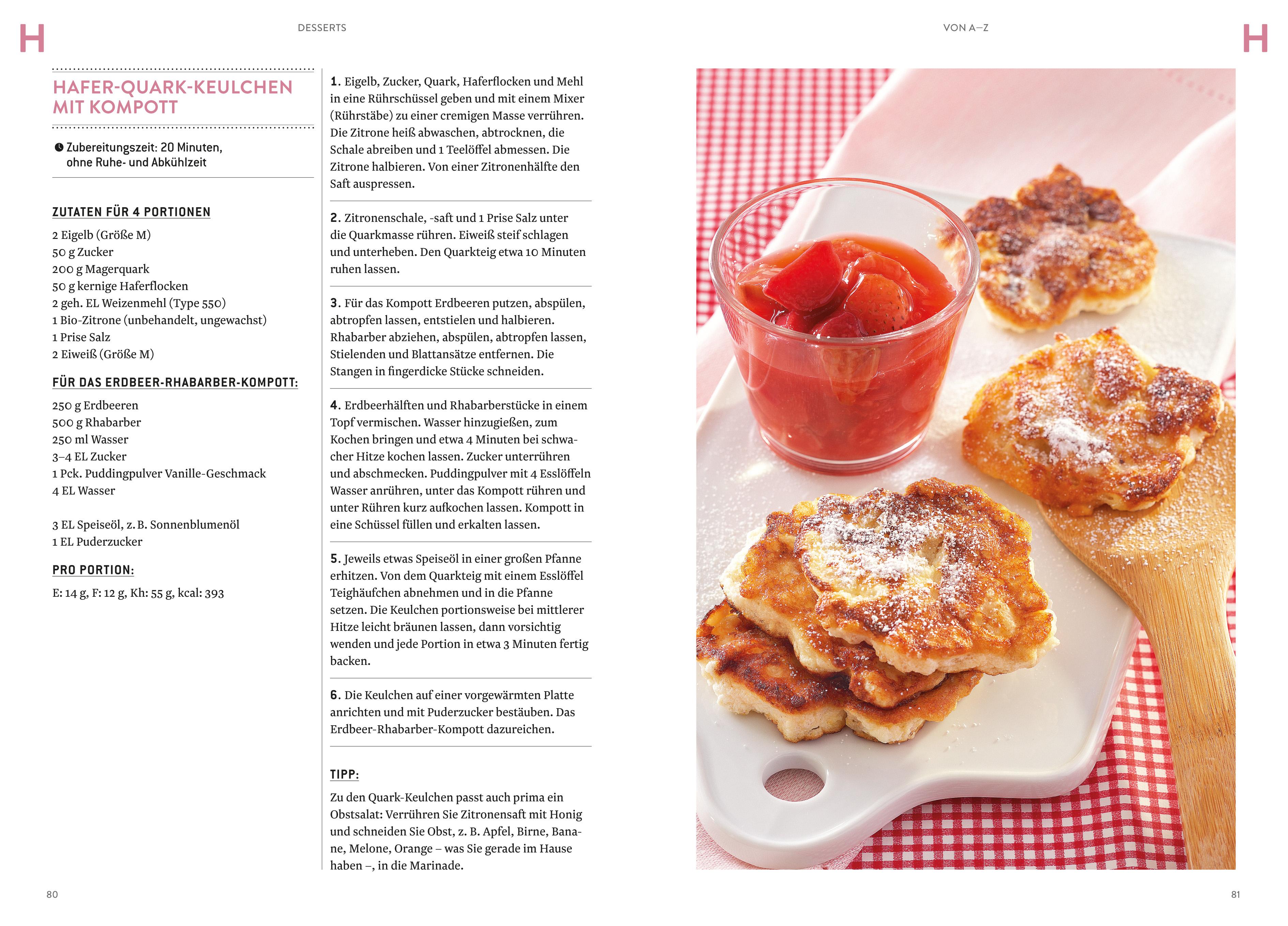 Beispielinhalt (Bild) Desserts von A-Z