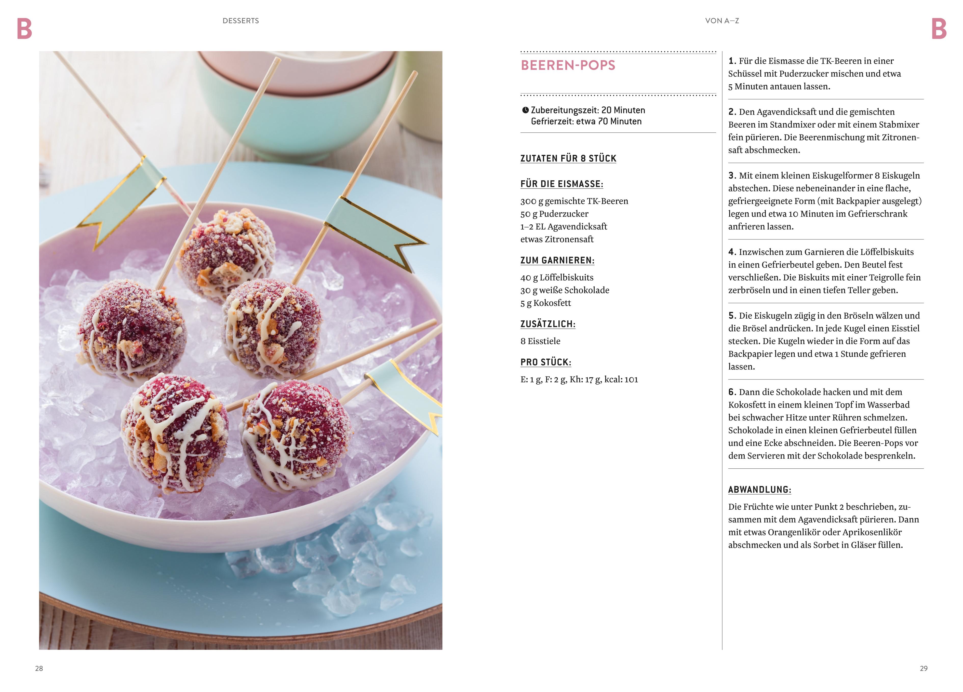 Beispielinhalt (Bild) Desserts von A-Z