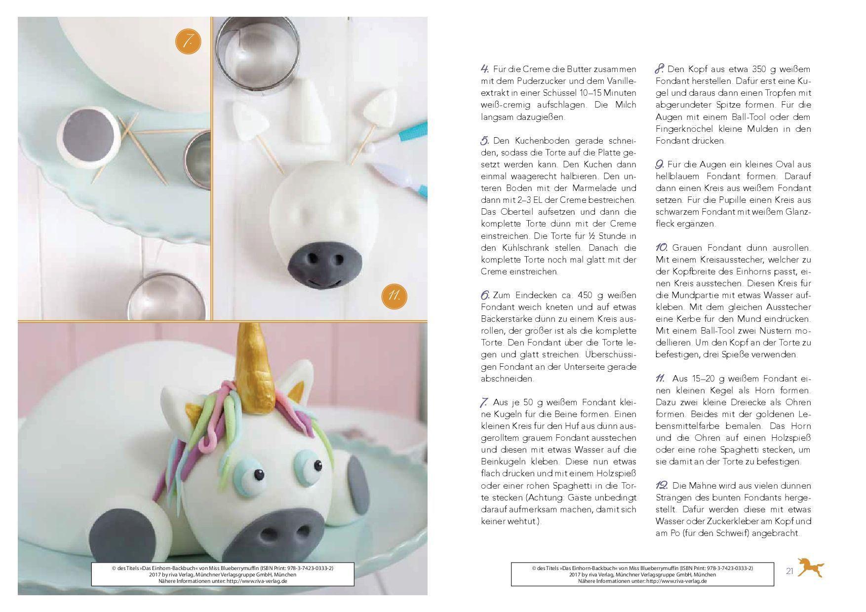 Beispielinhalt (Bild) Das Einhorn-Backbuch